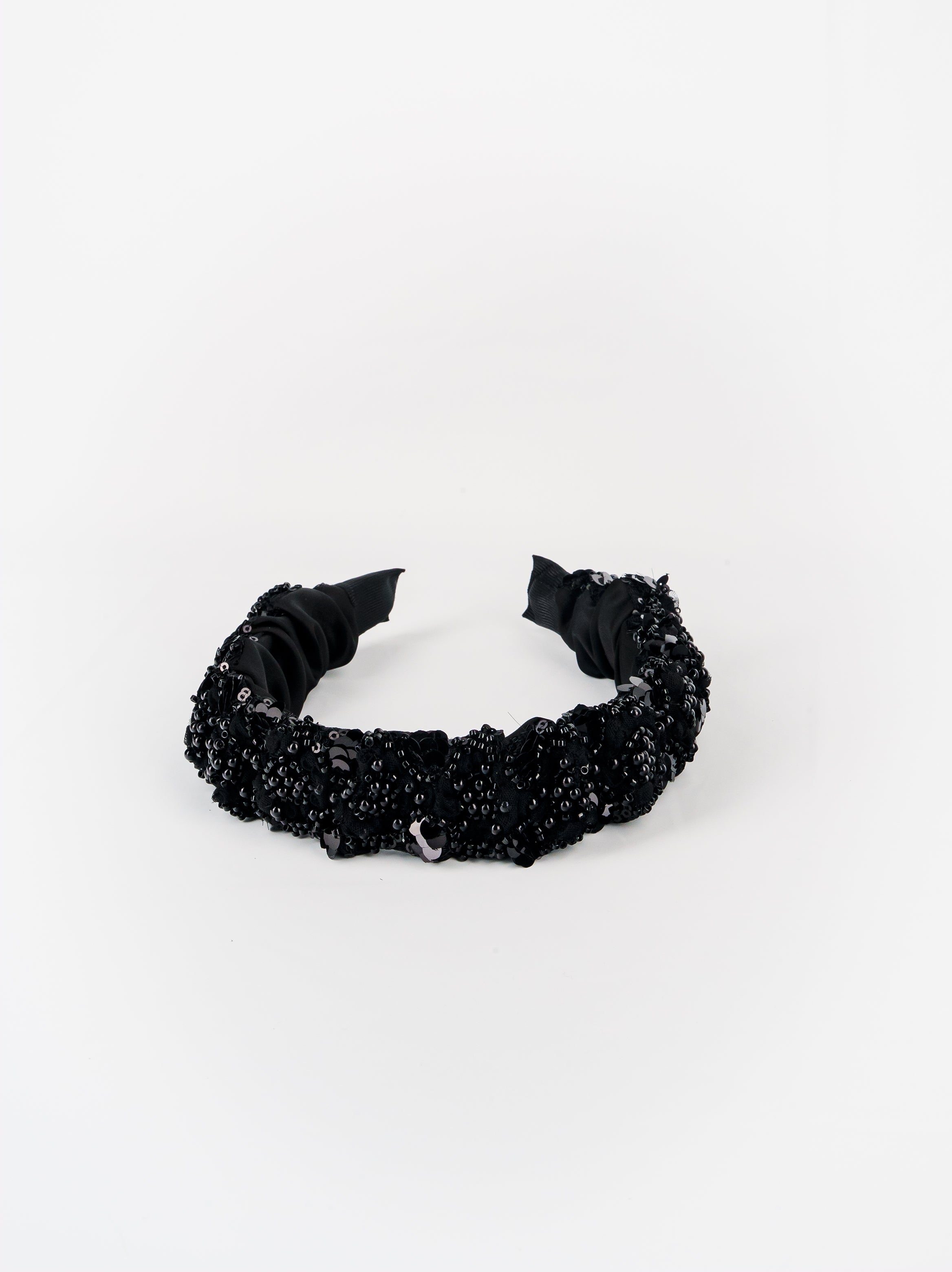 Midnight Bloom Beaded Headband