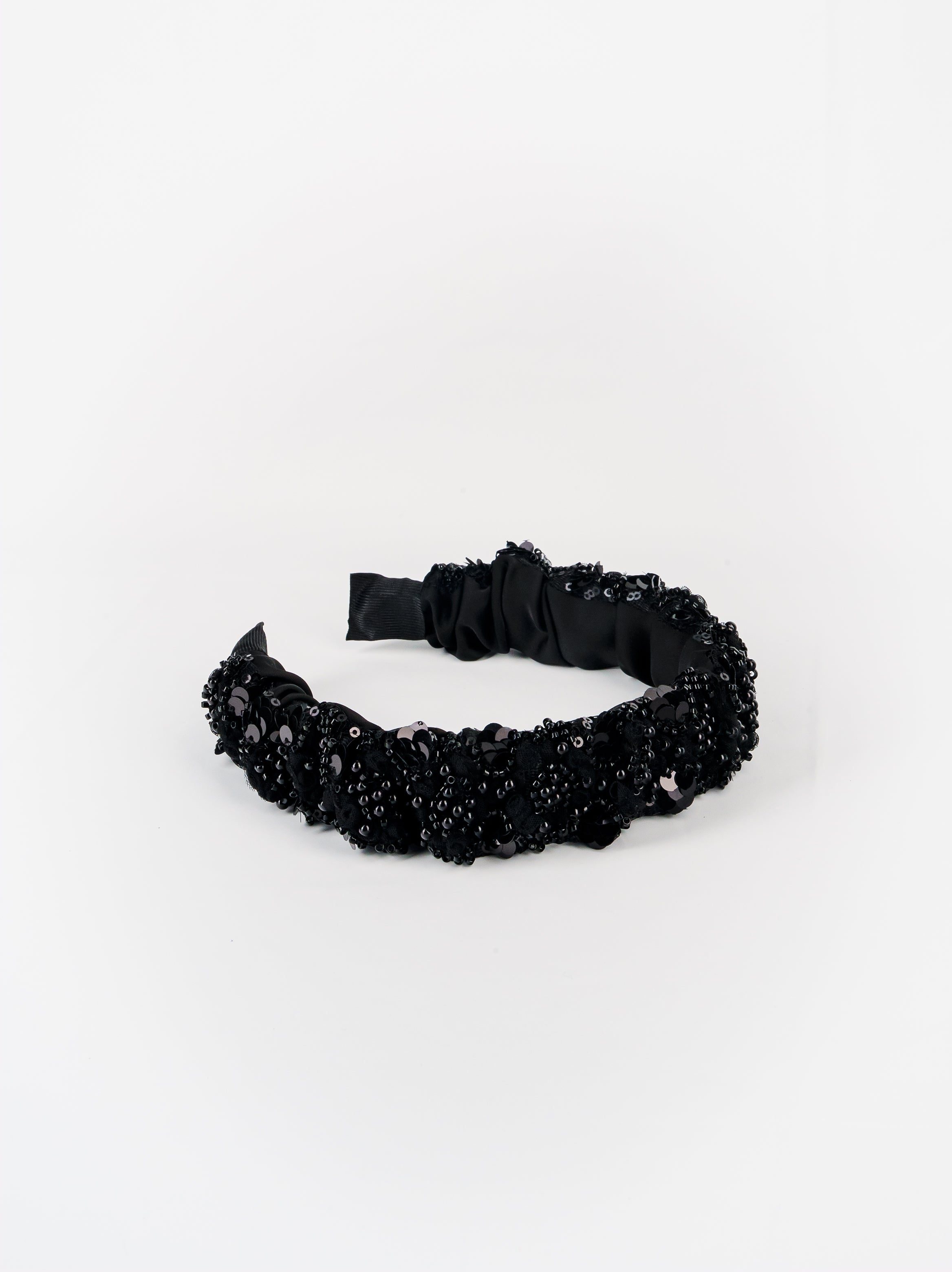 Midnight Bloom Beaded Headband