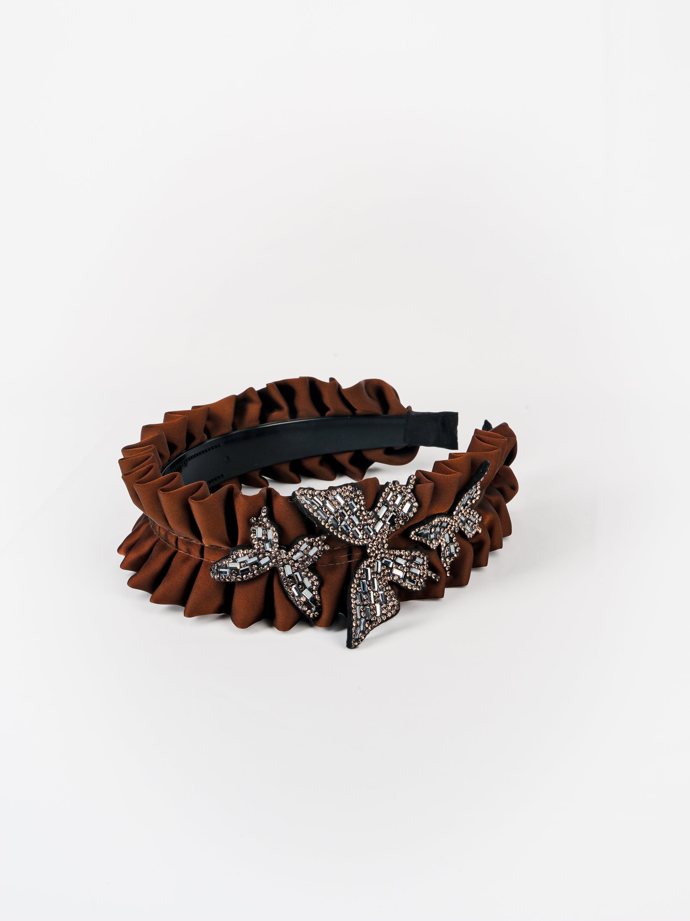 Beaded Butterfly Ruffle Headband