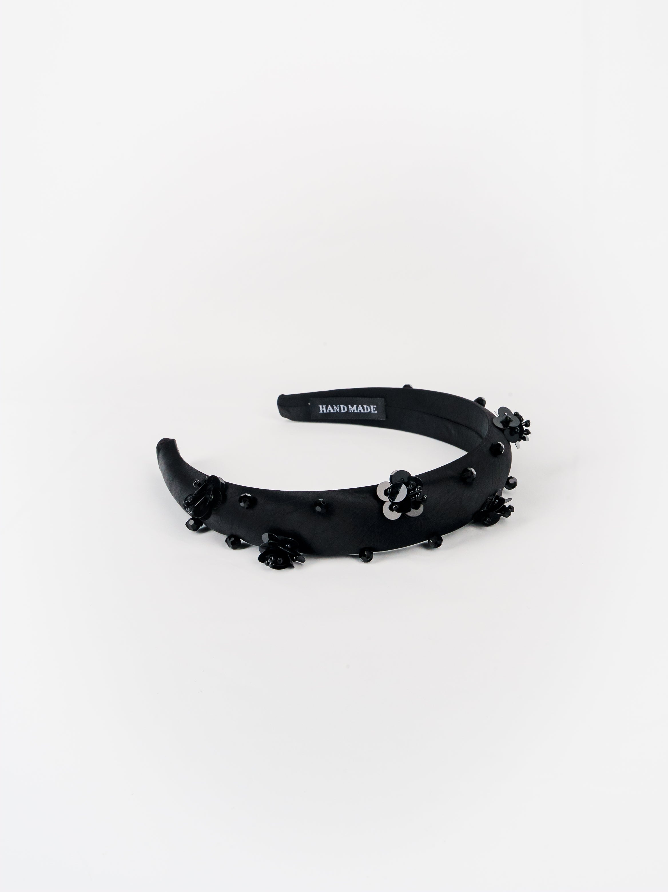 Sequin Bloom Black Headband