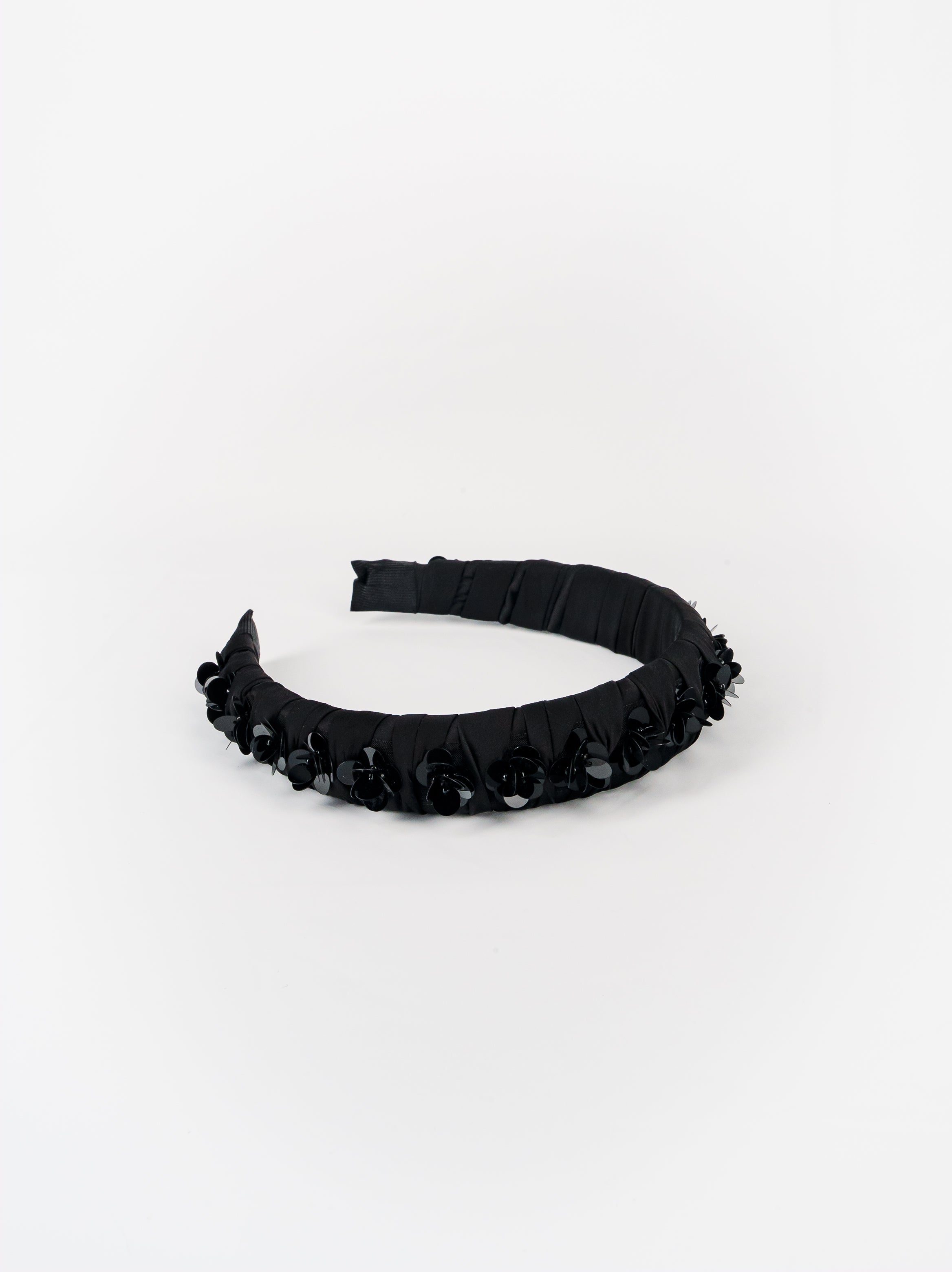 Satin Wrapped Sequin Flower Headband