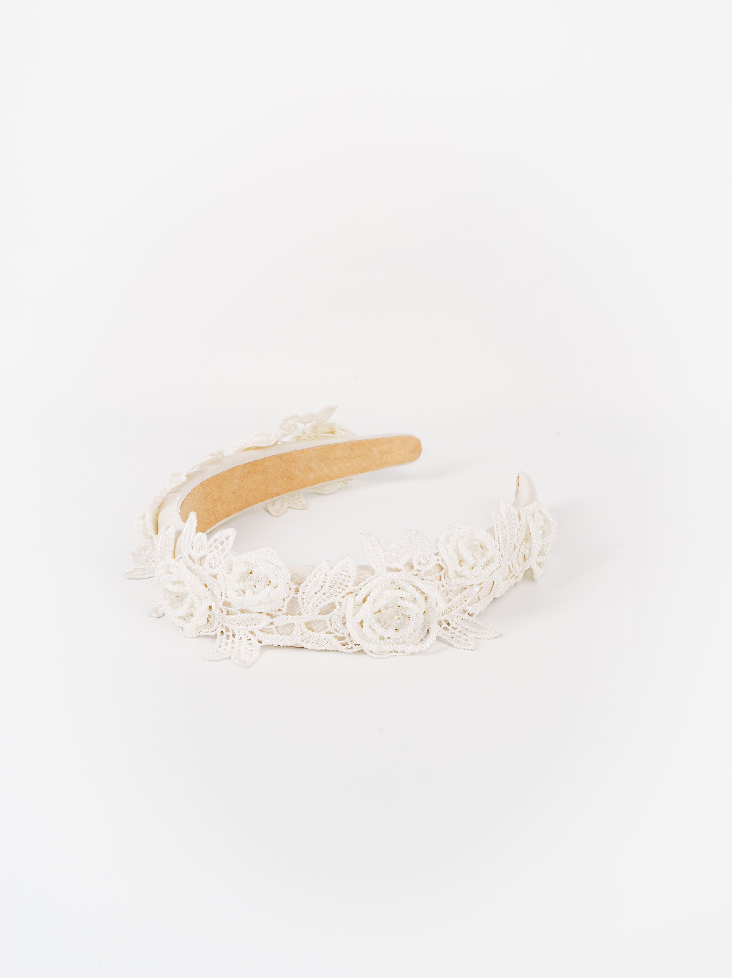 Ivory Rose Beaded Lace Headband