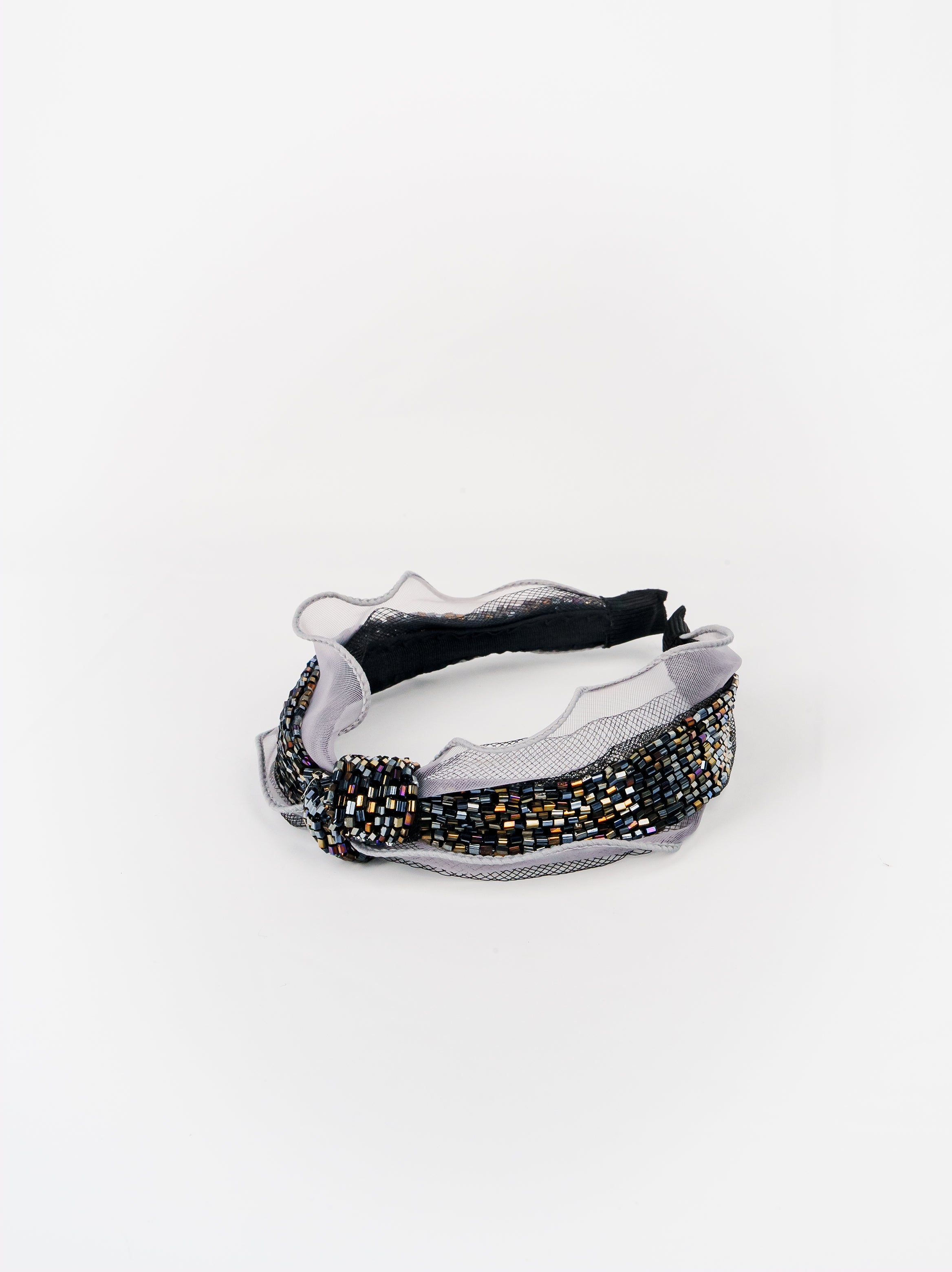 Elegant Beaded Twist Headband
