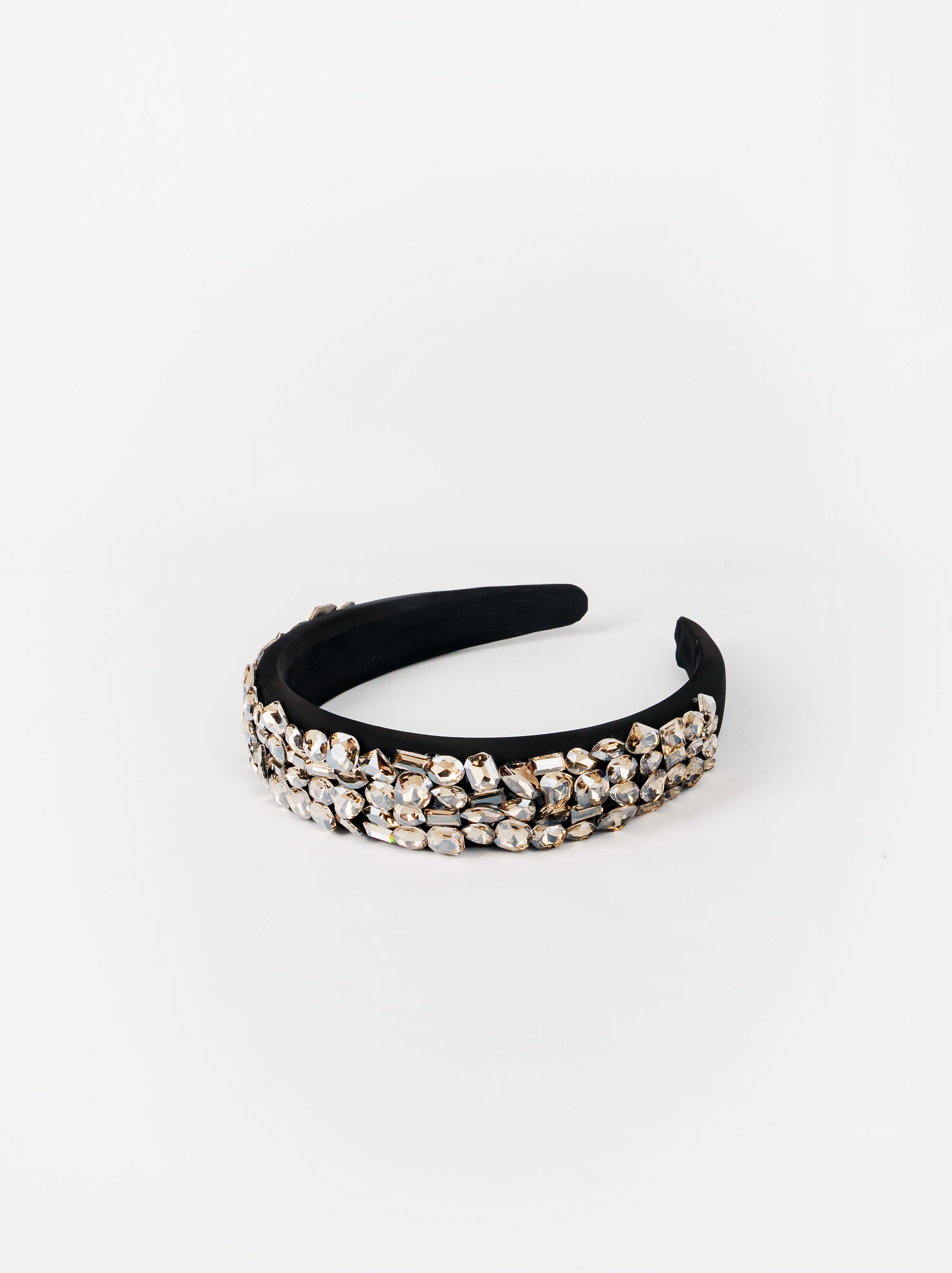 Gemstone Studded Black Headband