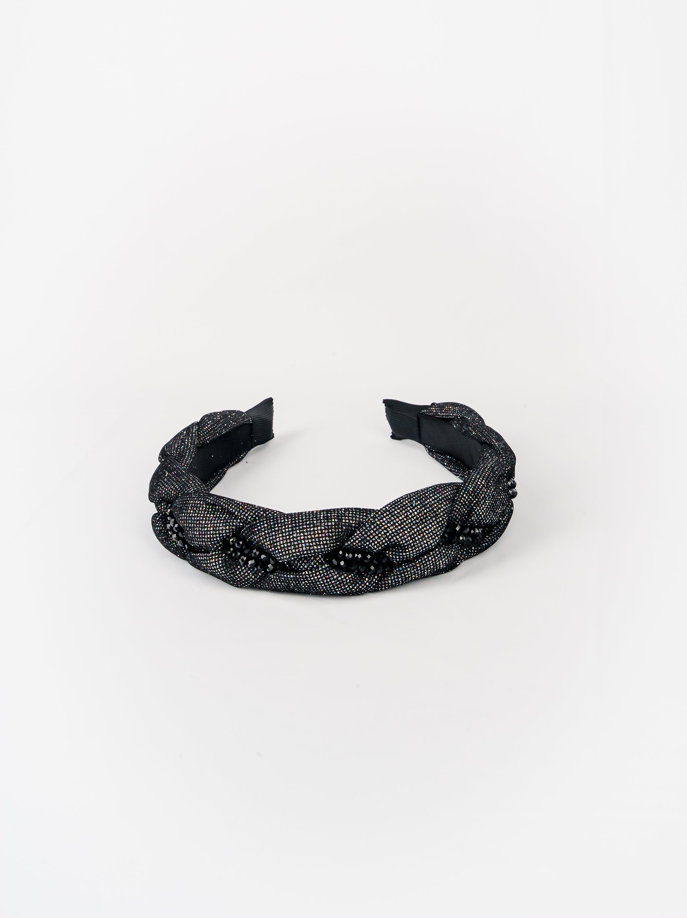 Black Crystal Twist Headband
