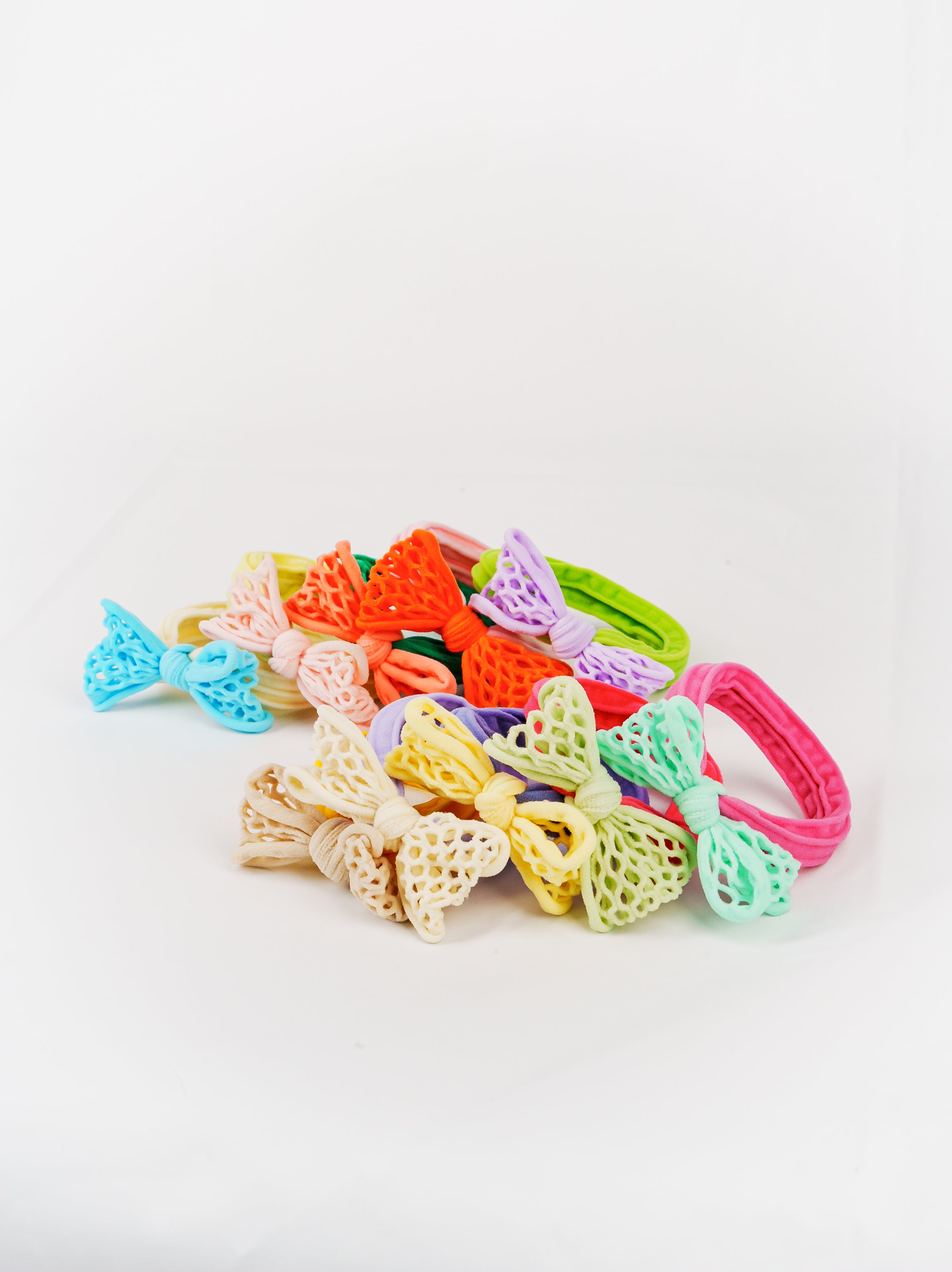Rainbow Bow Hair Tie Set