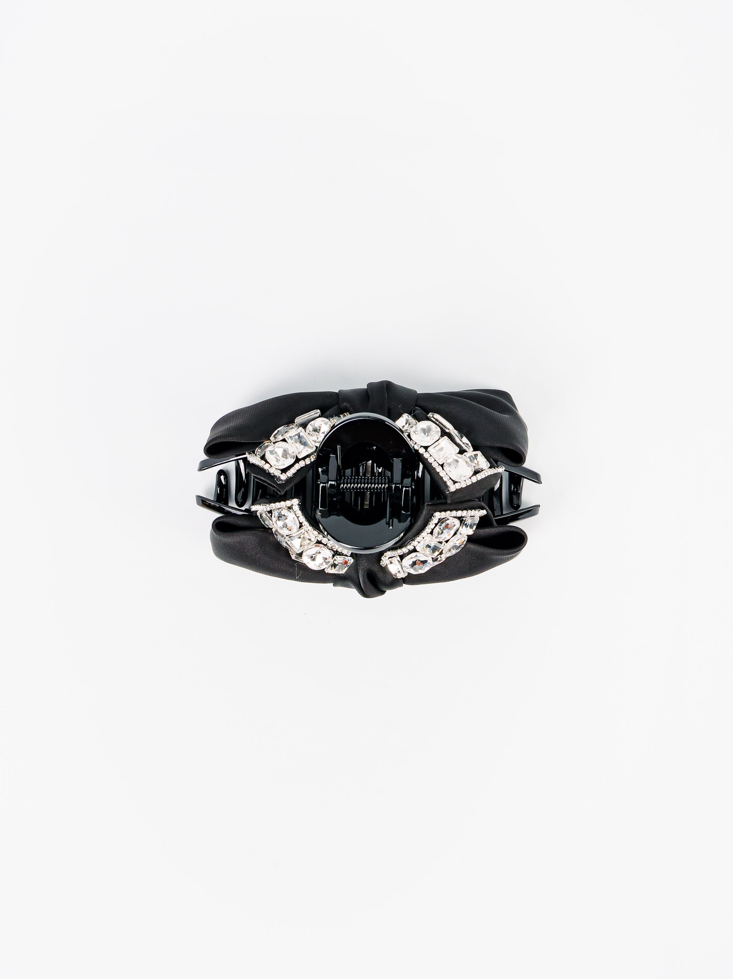 Crystal Bow Satin Hair Claw