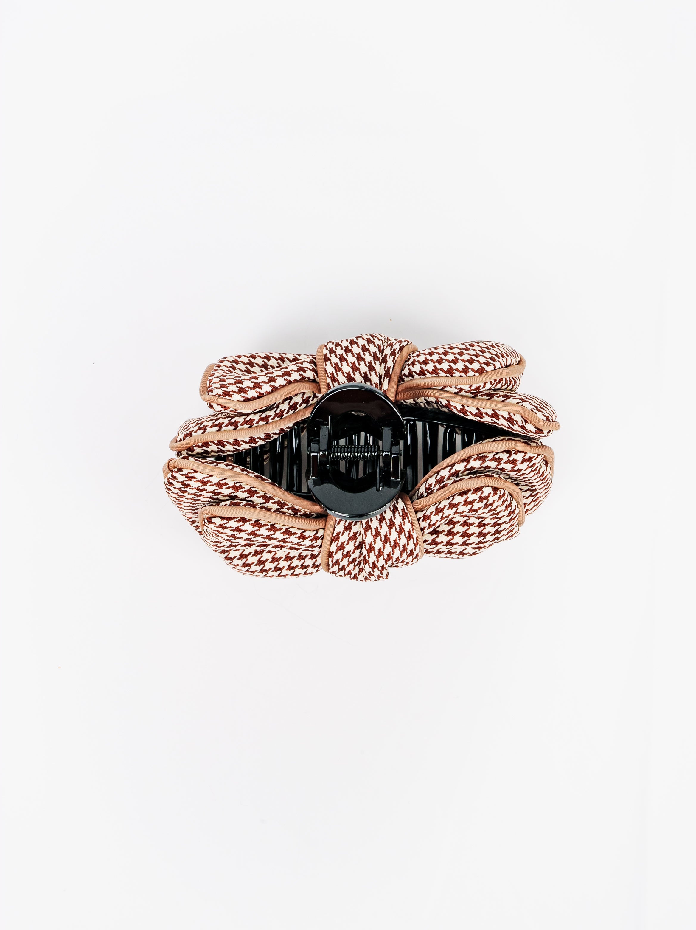 Houndstooth Bow Claw Clip