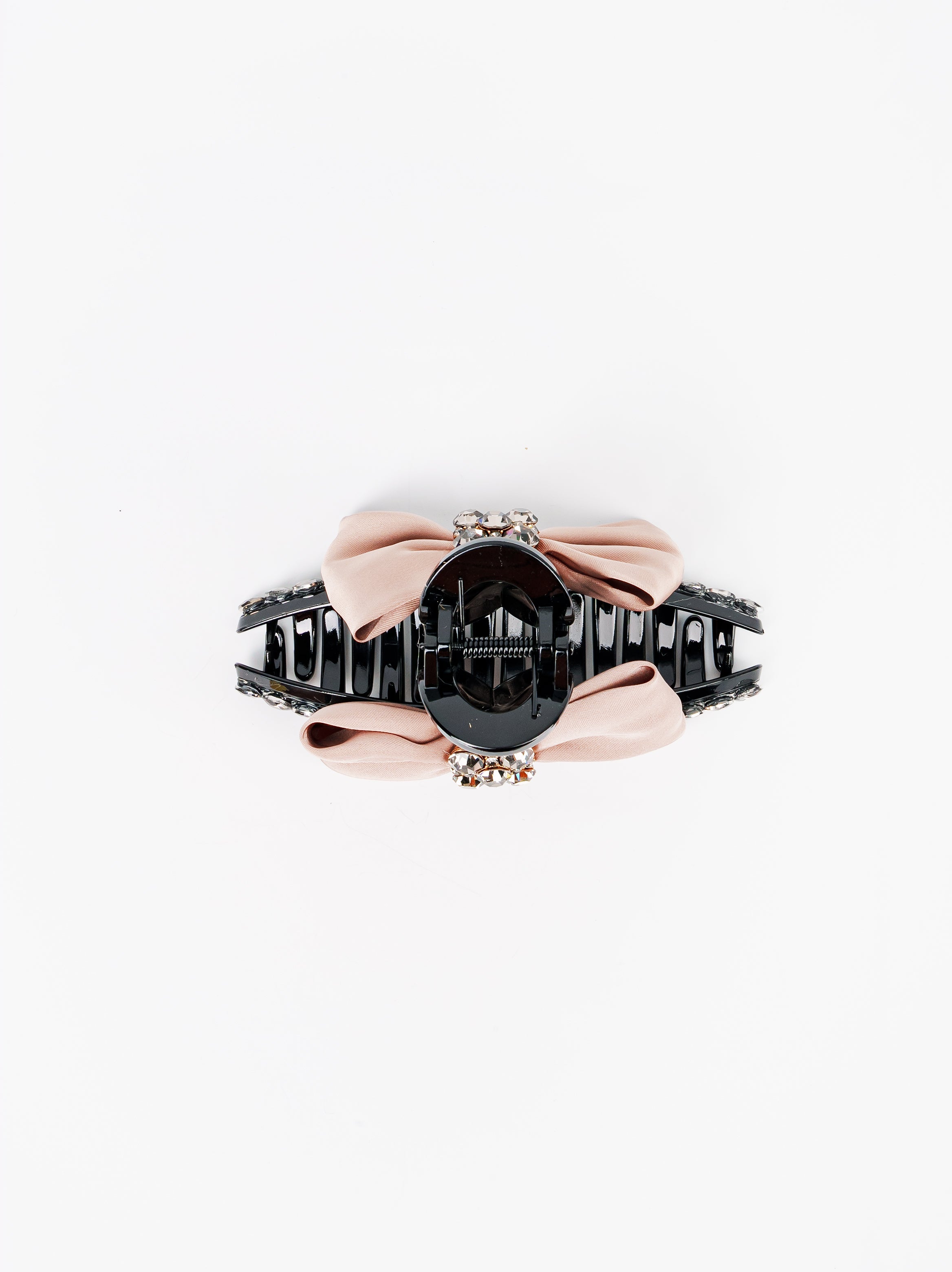 Champagne Crystal Bow Claw Clip
