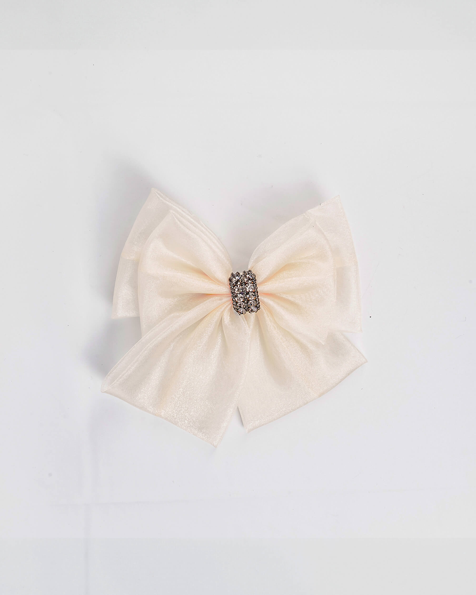 Crystal Embellished Sheer Bow Clip