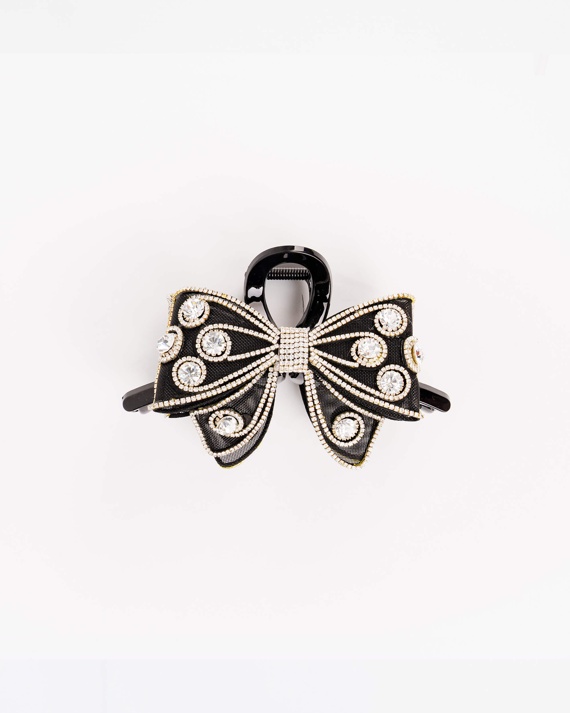 Luxe Crystal Fan Bow Claw Clip