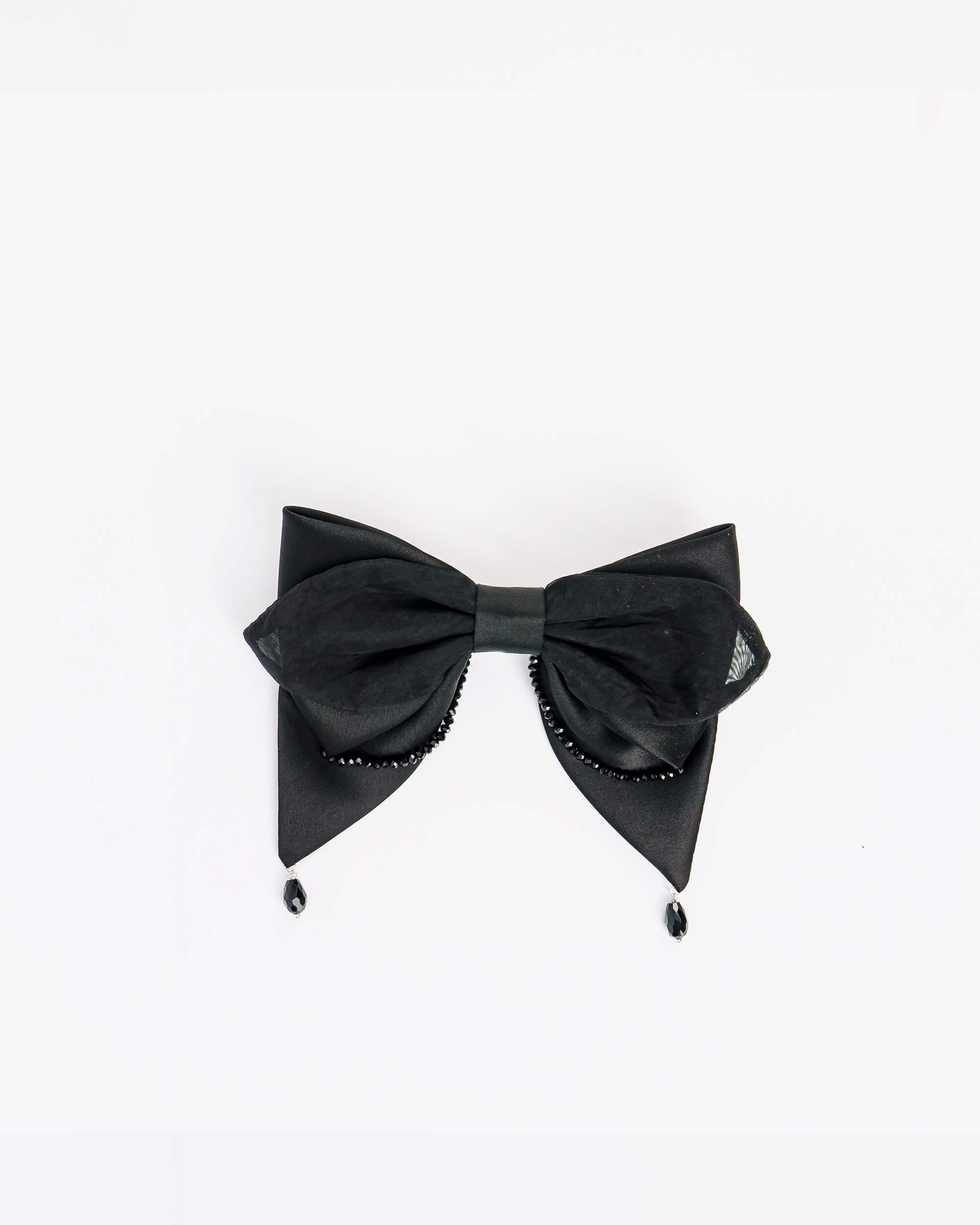 Jet Bead Structured Bow Clip
