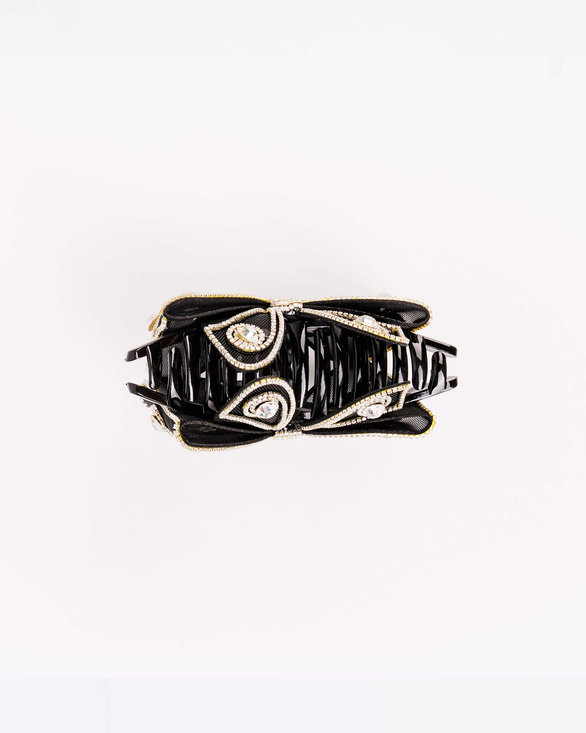 Luxe Crystal Fan Bow Claw Clip