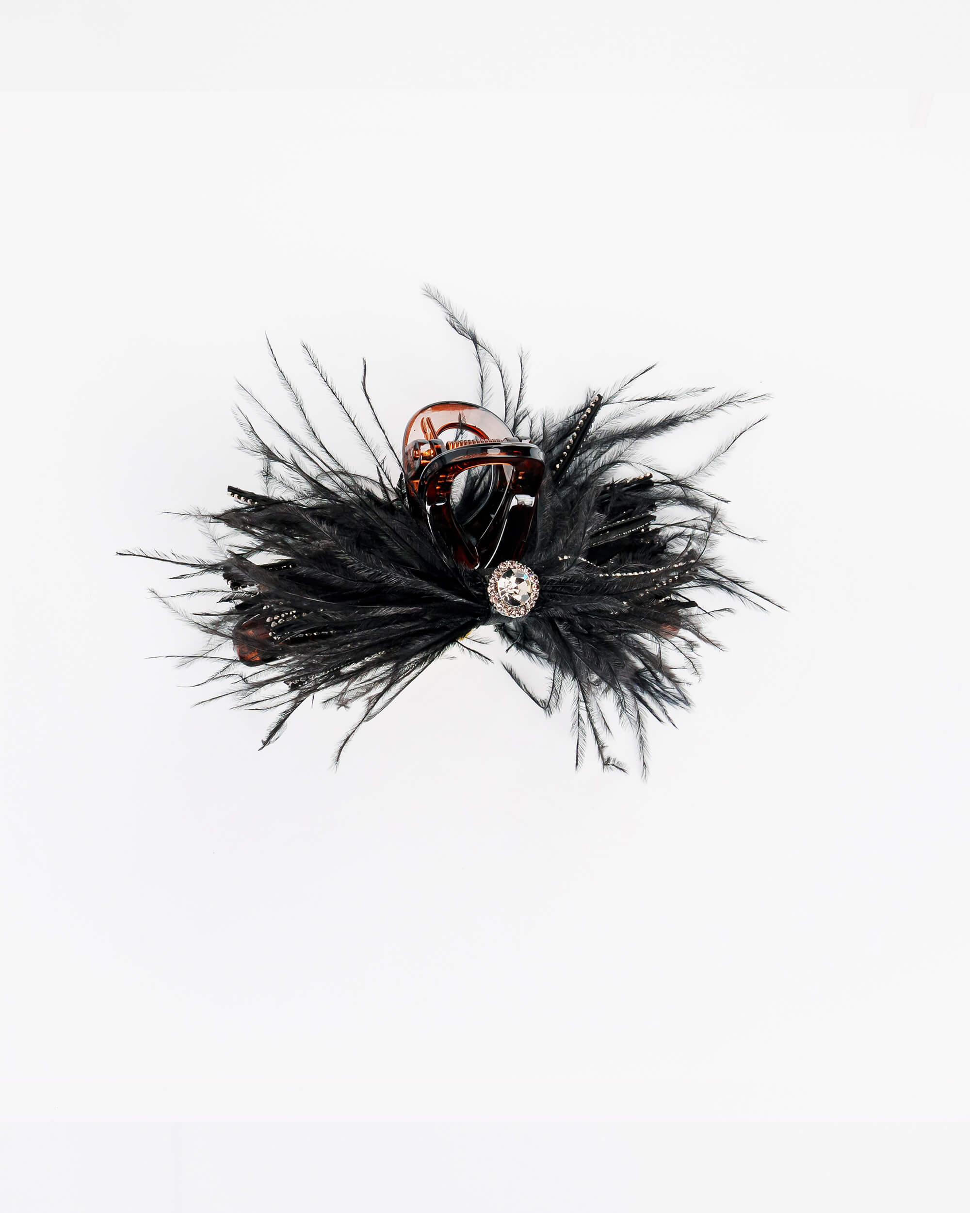 Black Feather Gemstone Claw Clip