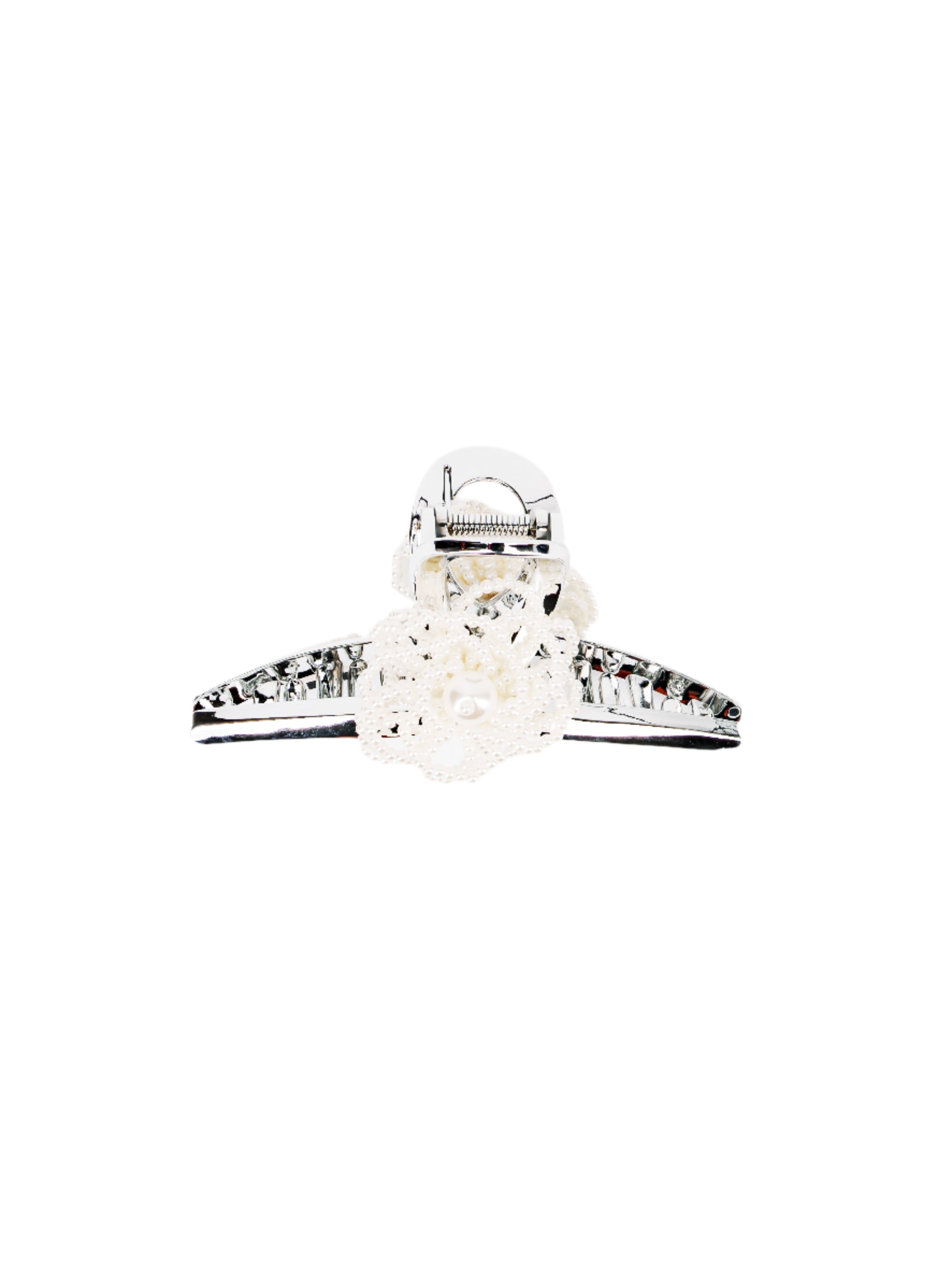Pearl Flower Charm Metal Claw Clip