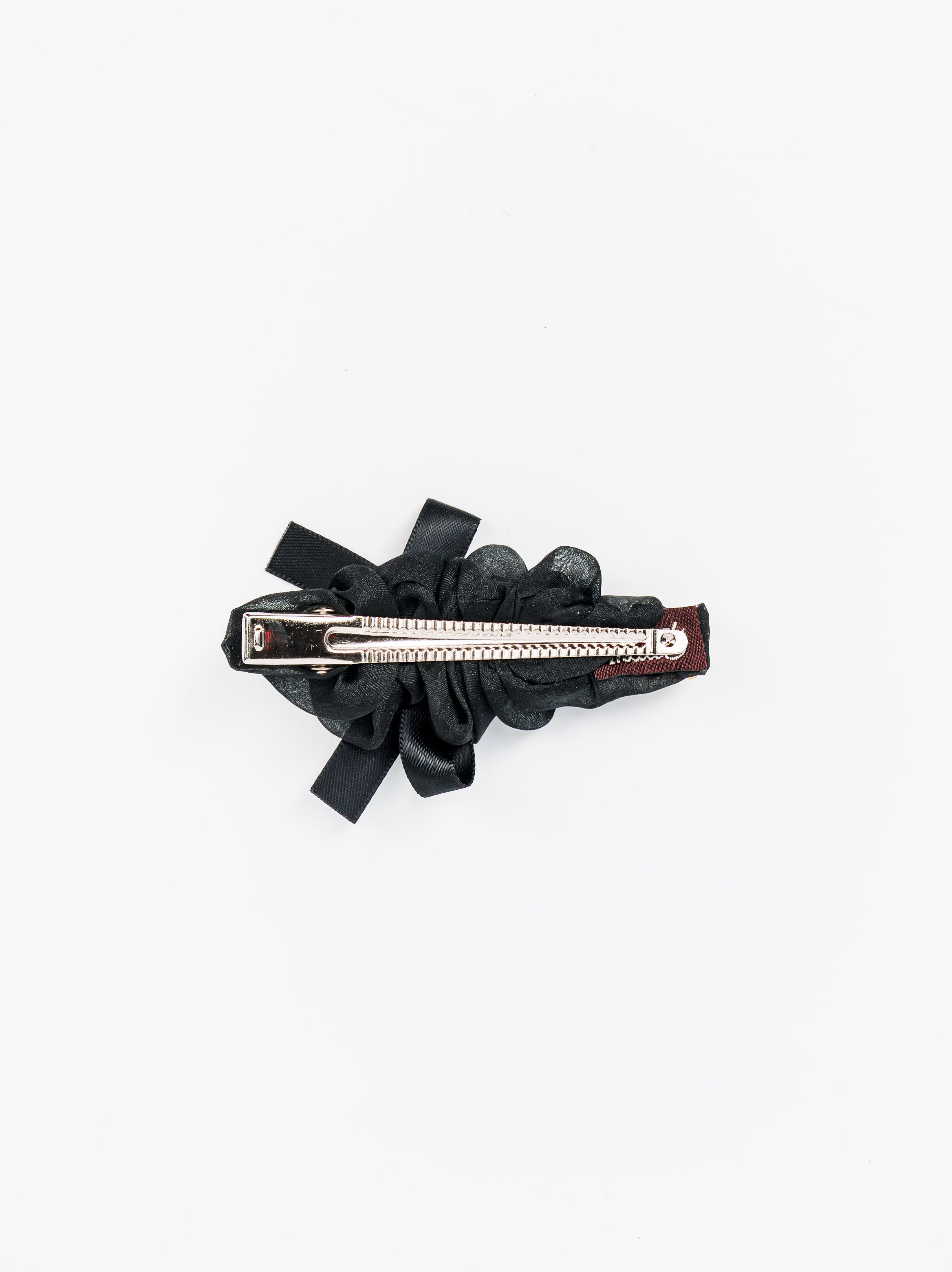 Satin Bow Crystal Hair Clip