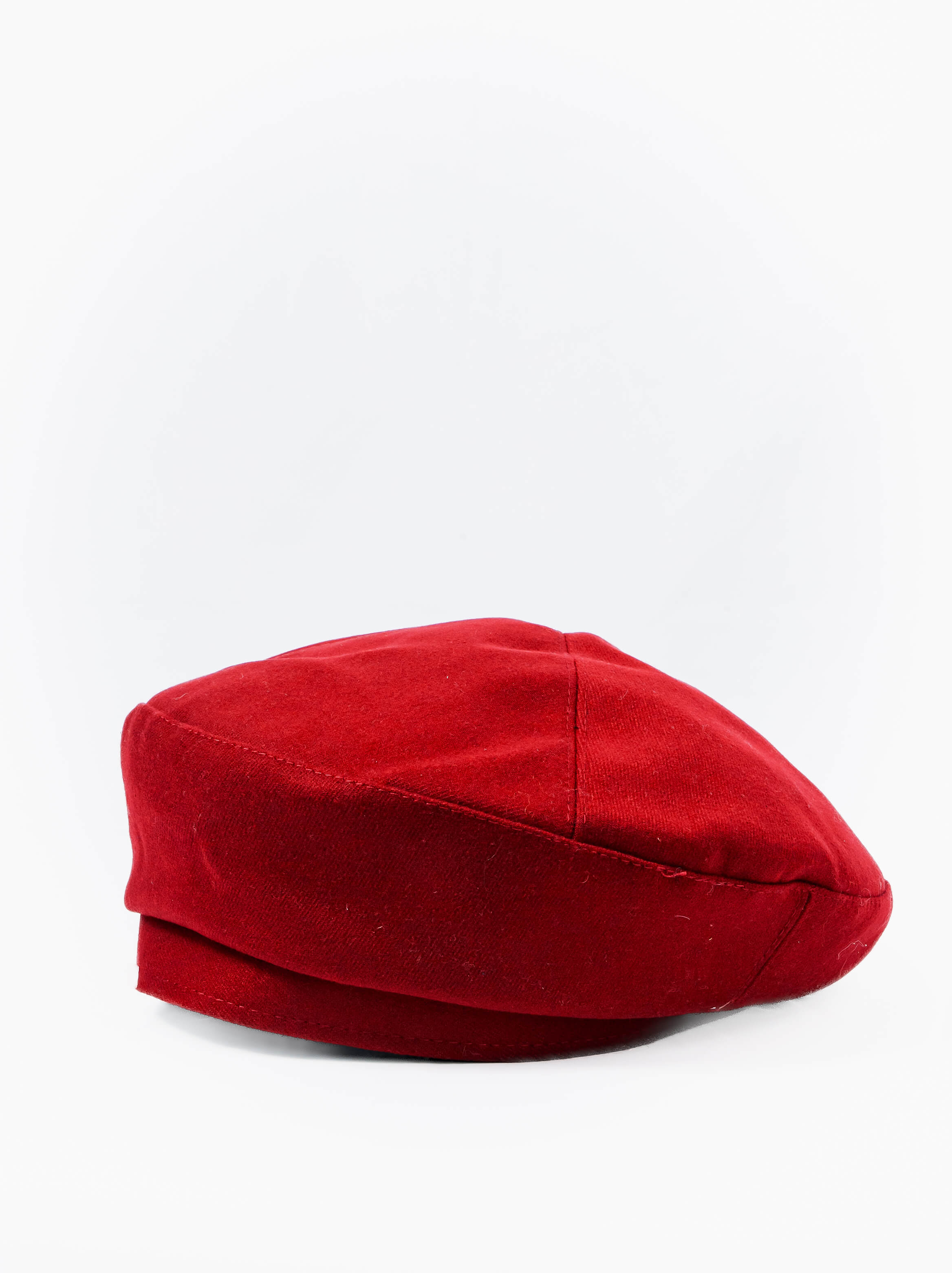 Wool-Blend Flat Cap Red