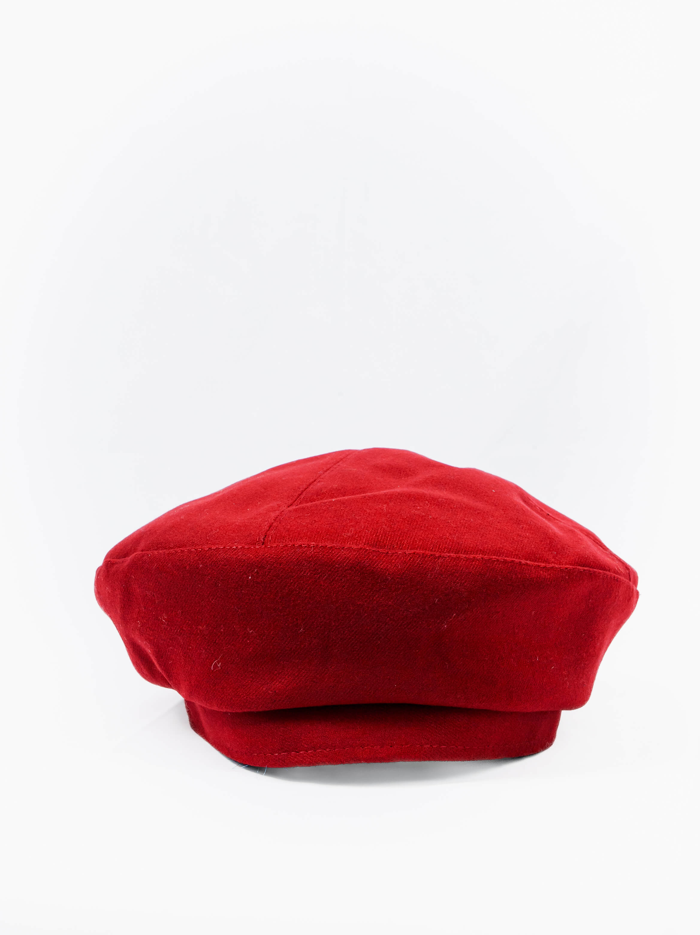 Wool-Blend Flat Cap Red
