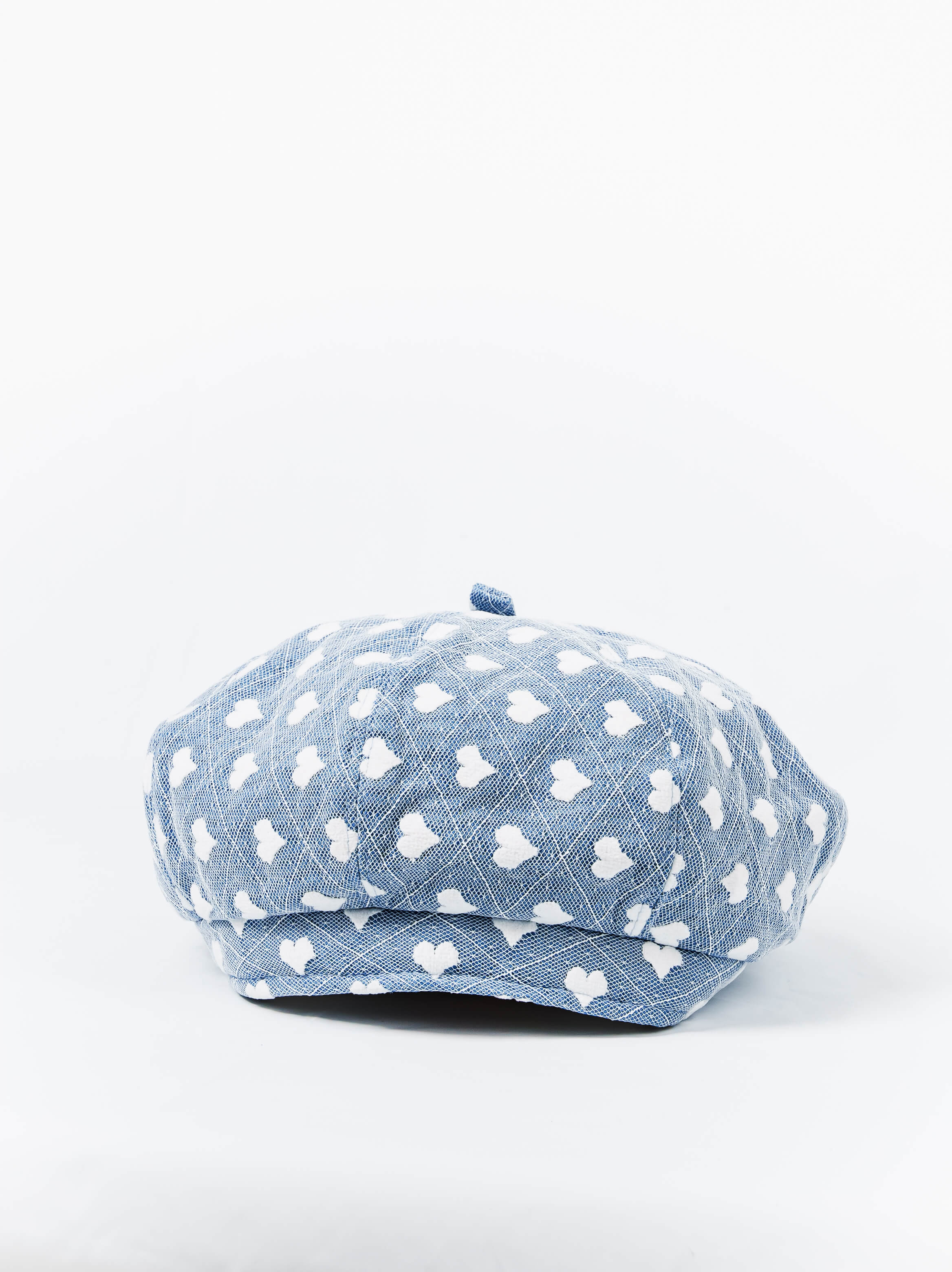 Blue heart Beret Cap