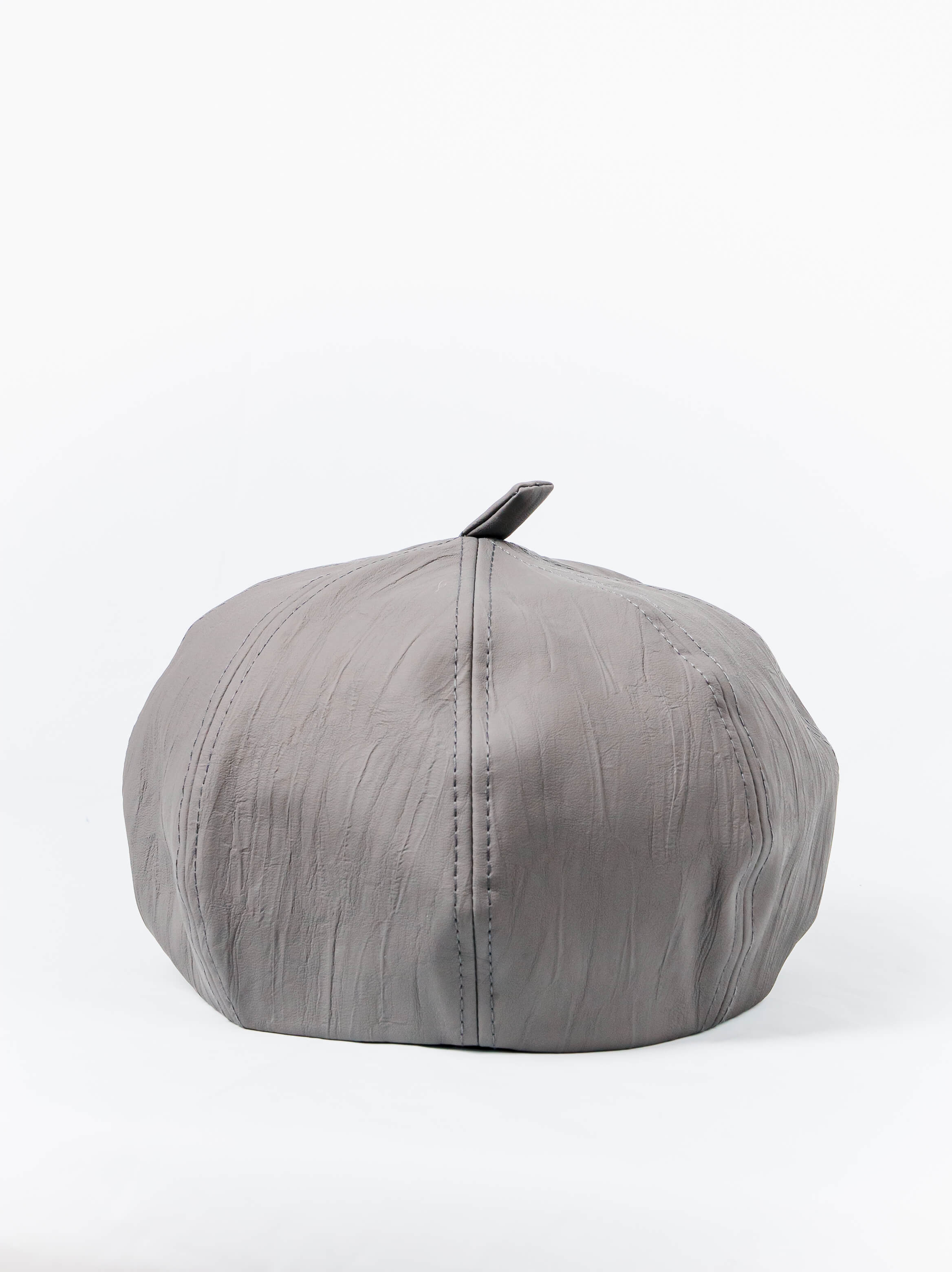 Faux Leather Beret Cap
