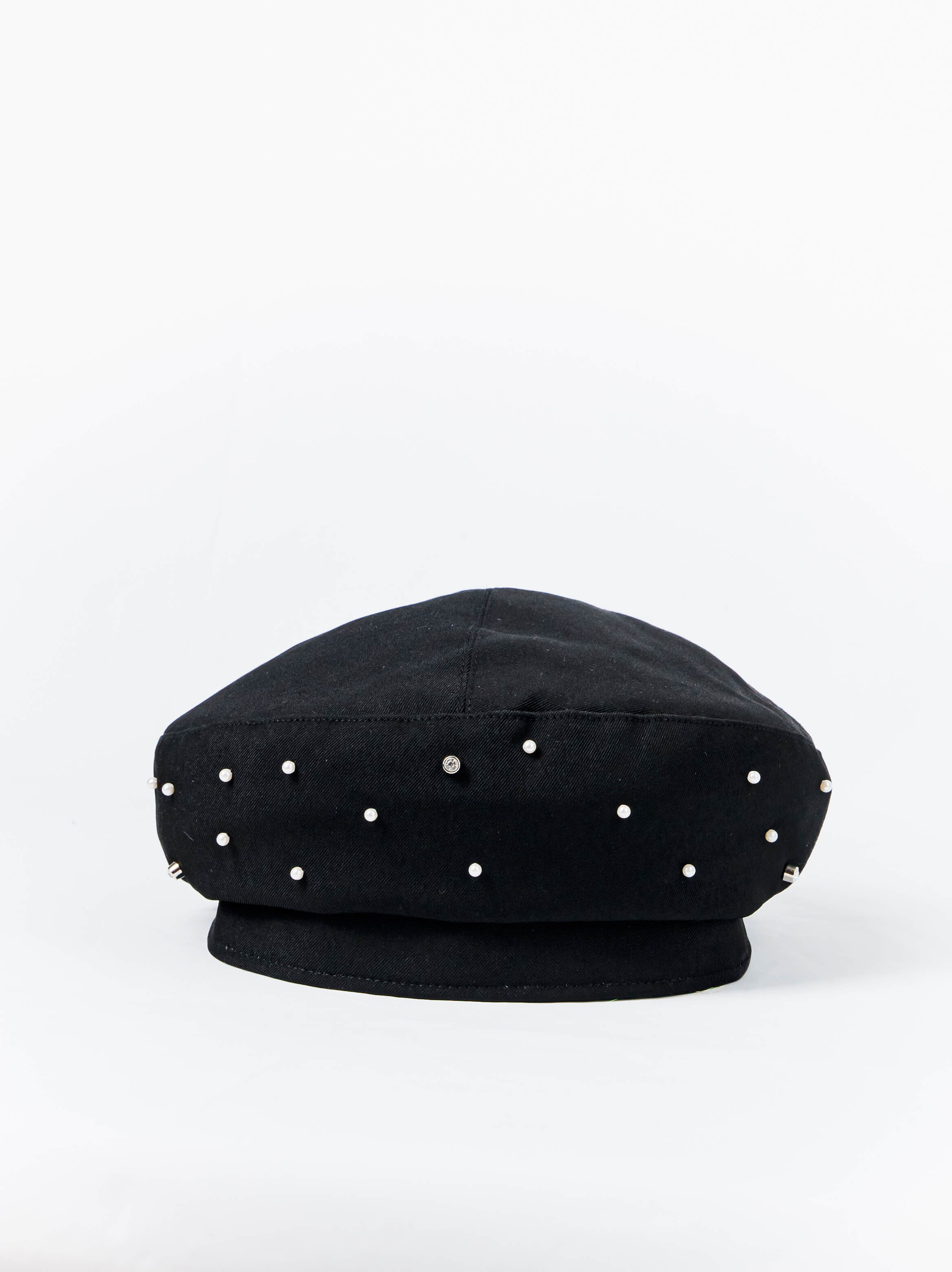 Pearl Studded Beret Cap