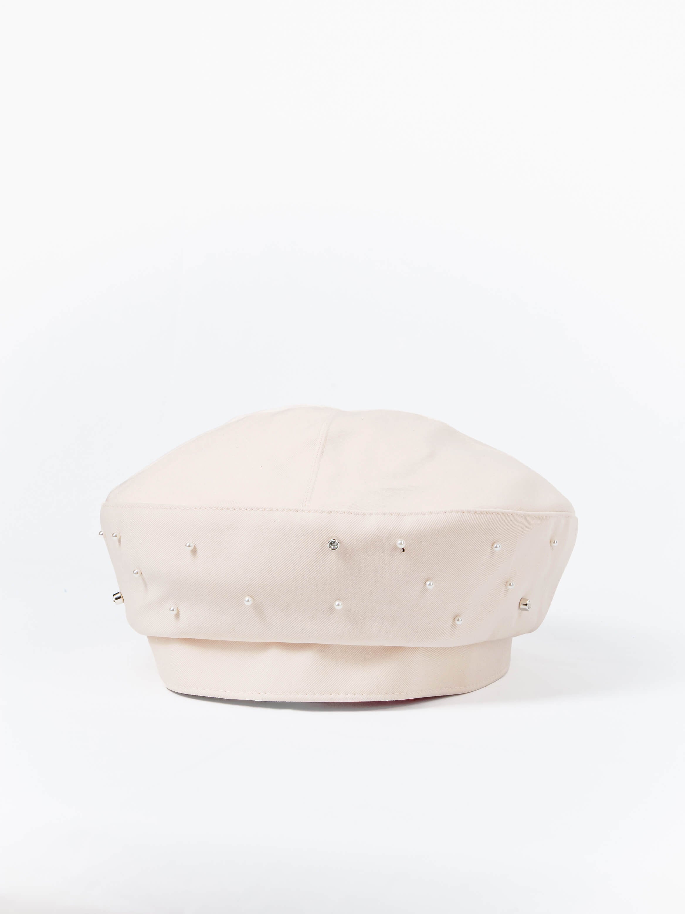 Pearl Studded Beret Cap