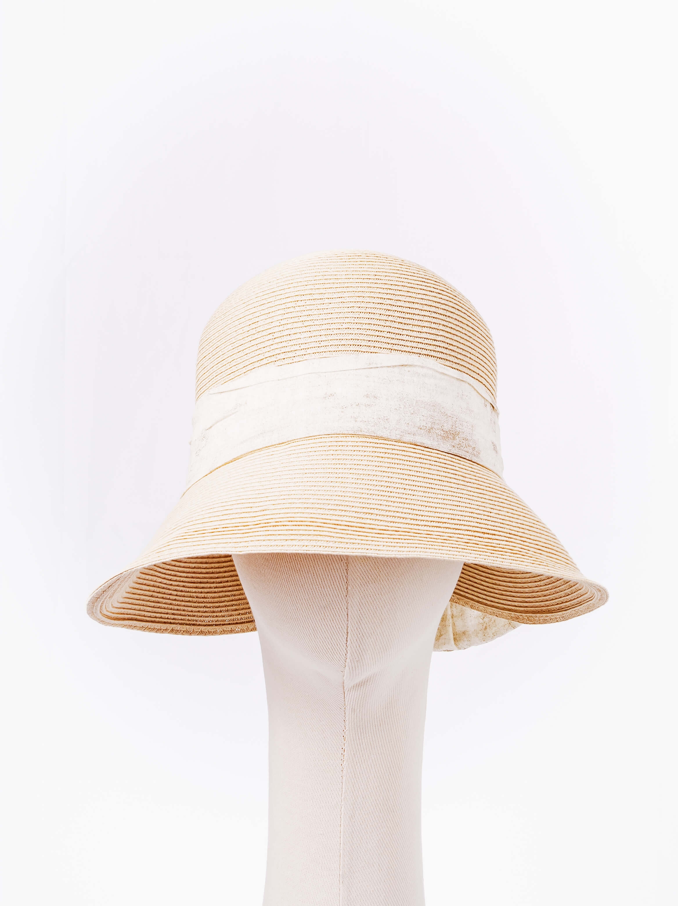 Velvet-Bow Band Sun Hat