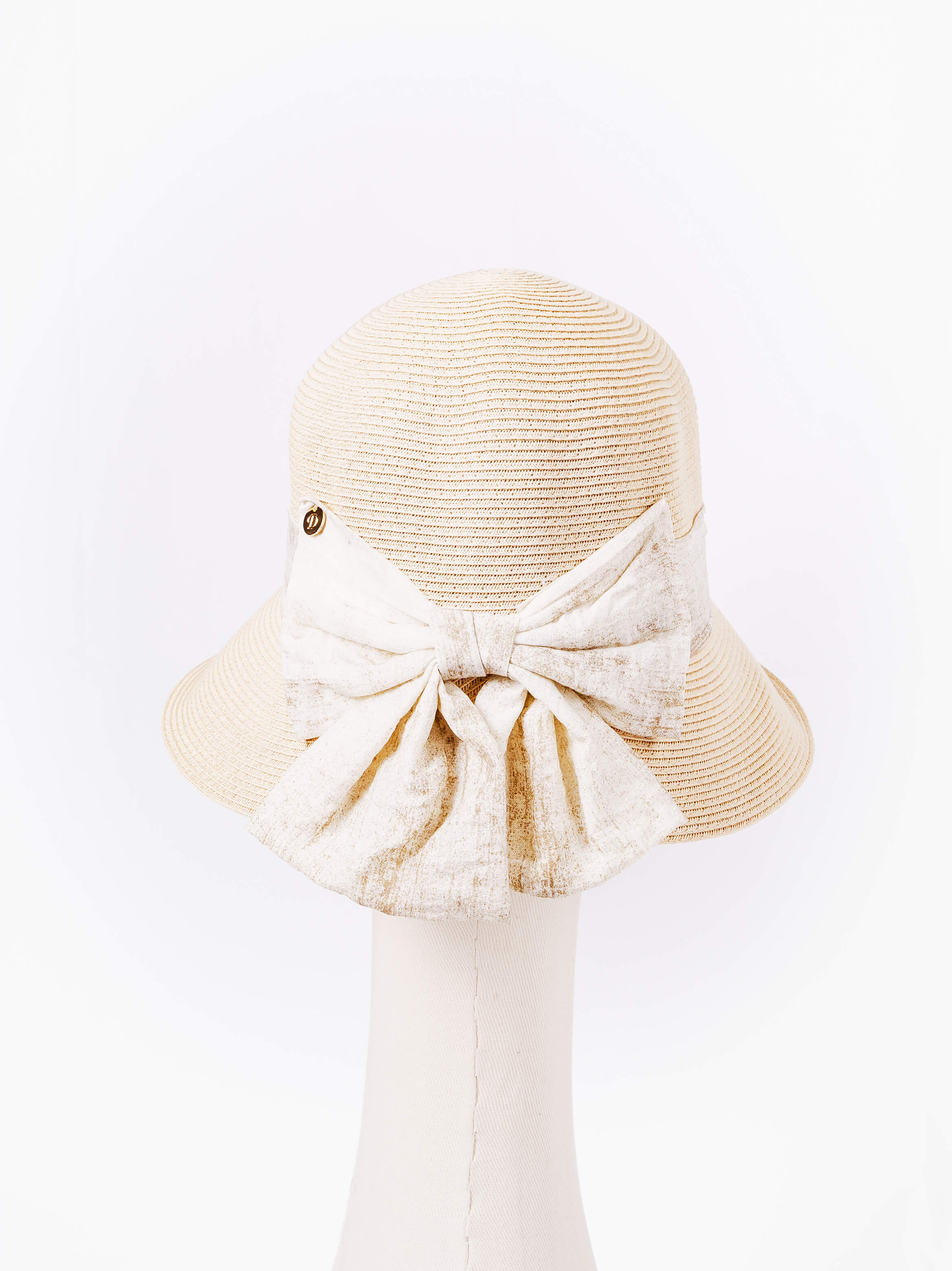 Velvet-Bow Band Sun Hat