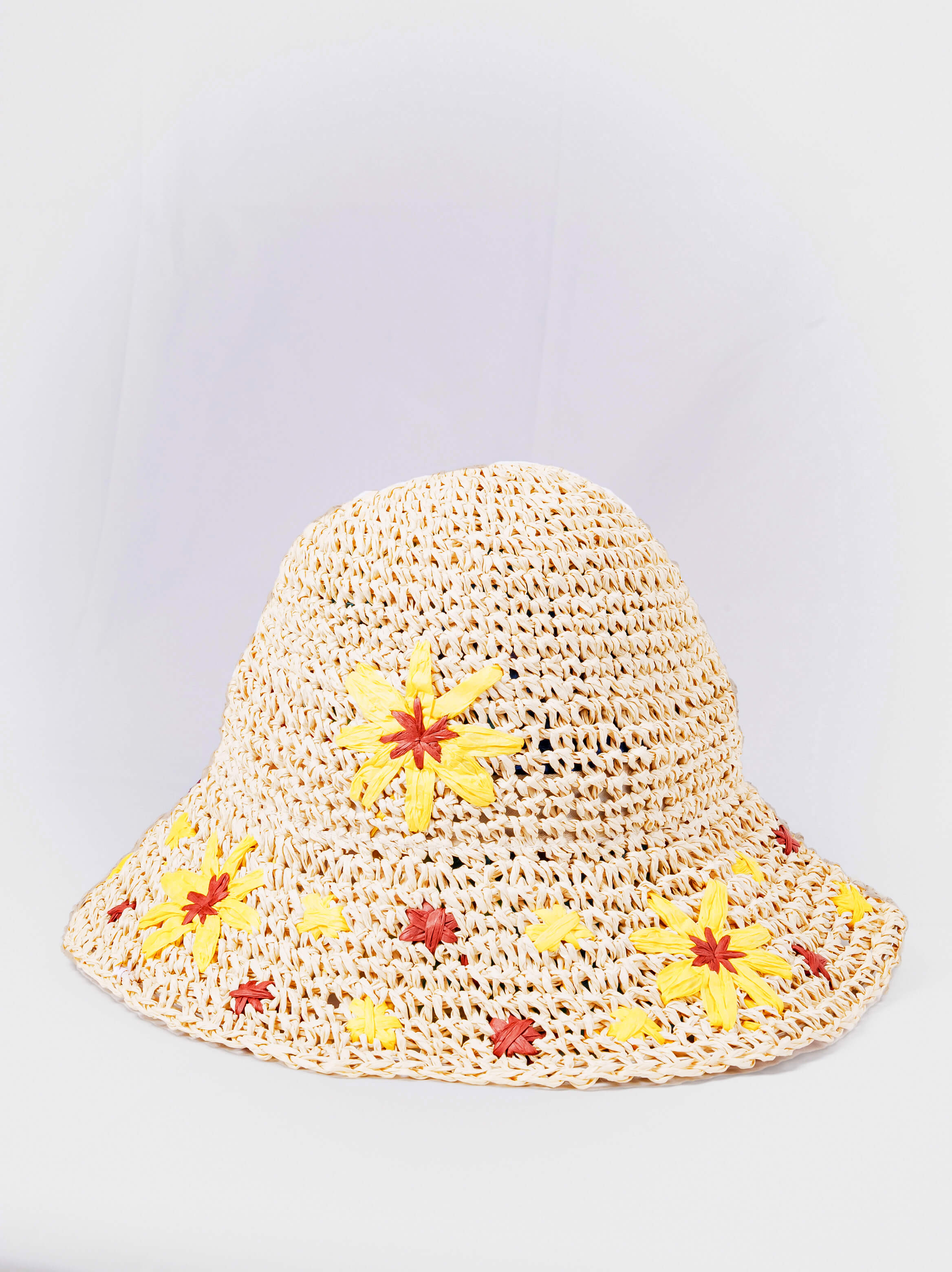 Embroidered Raffia Sun Hat