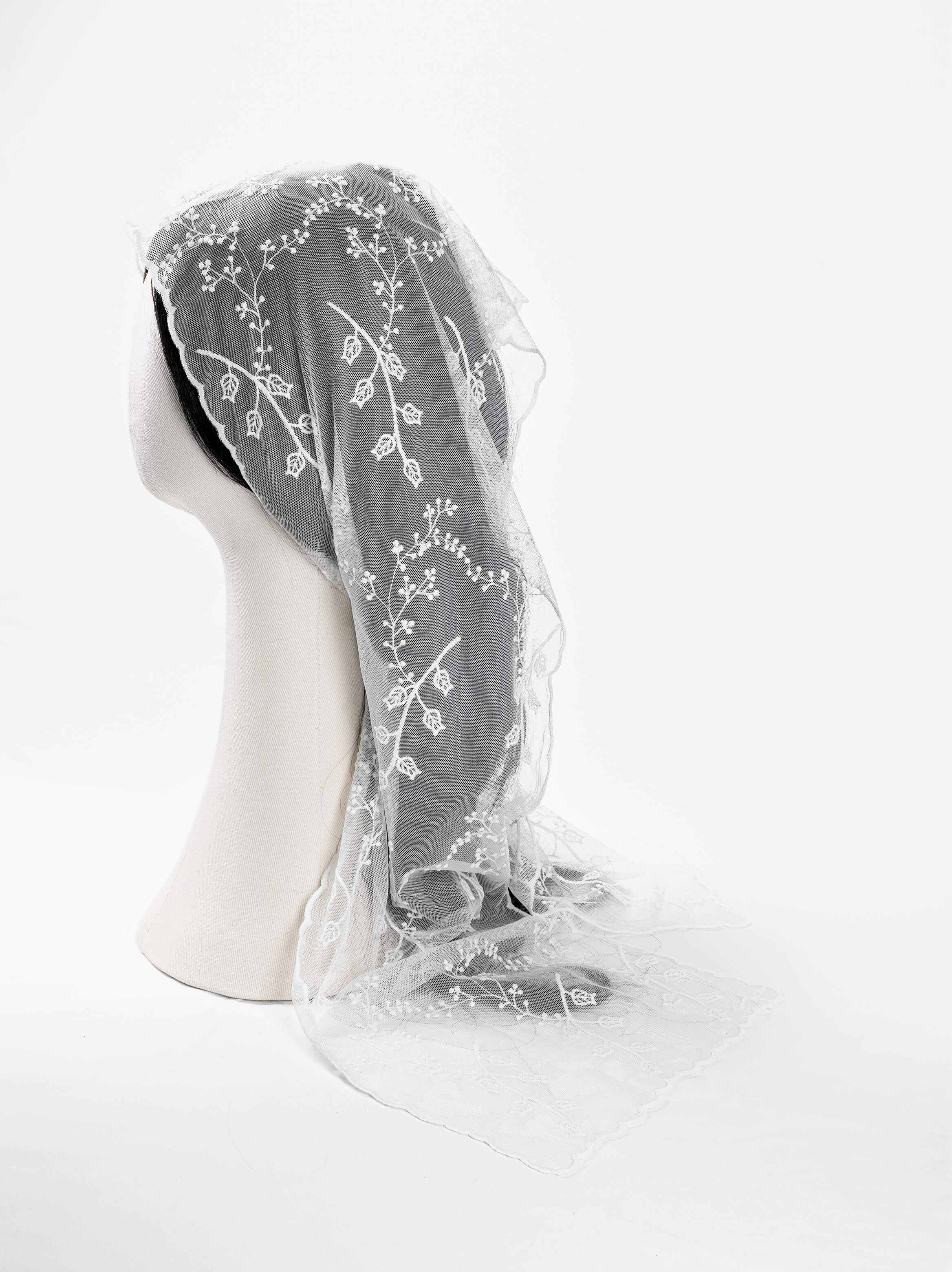 Leaf Vine Rectangular Lace Scarf