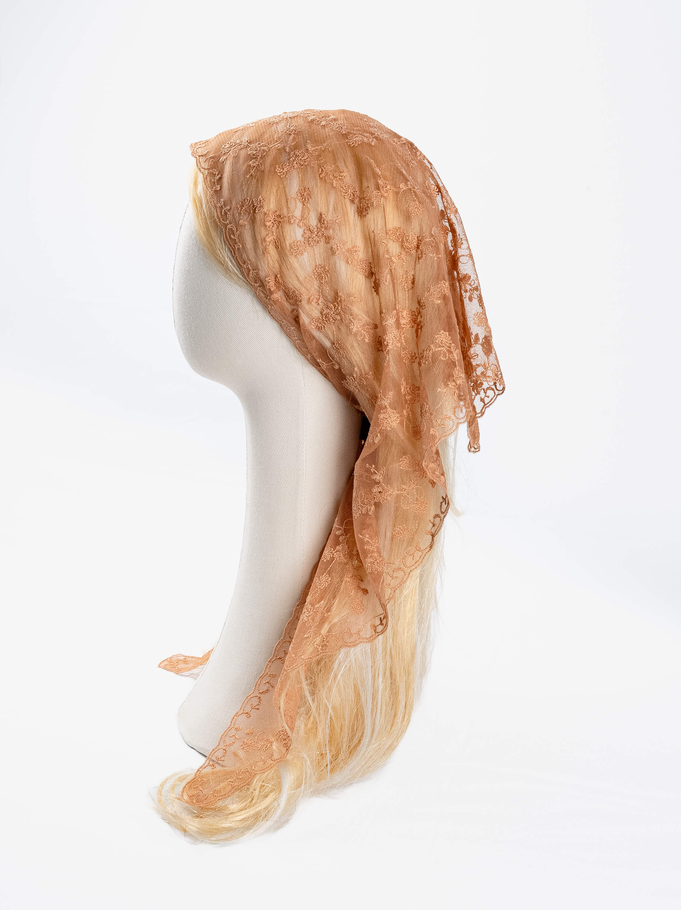 Chrysanthemum Vine Triangle Lace Veil Scarf