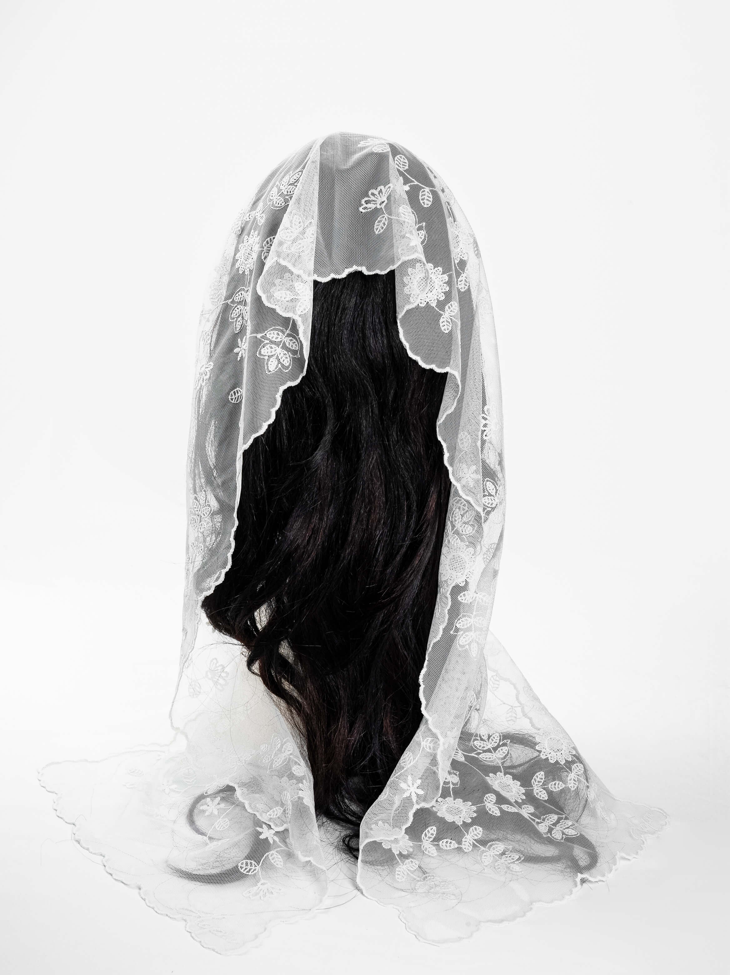 Leaf Bloom Lace Veil Scarf