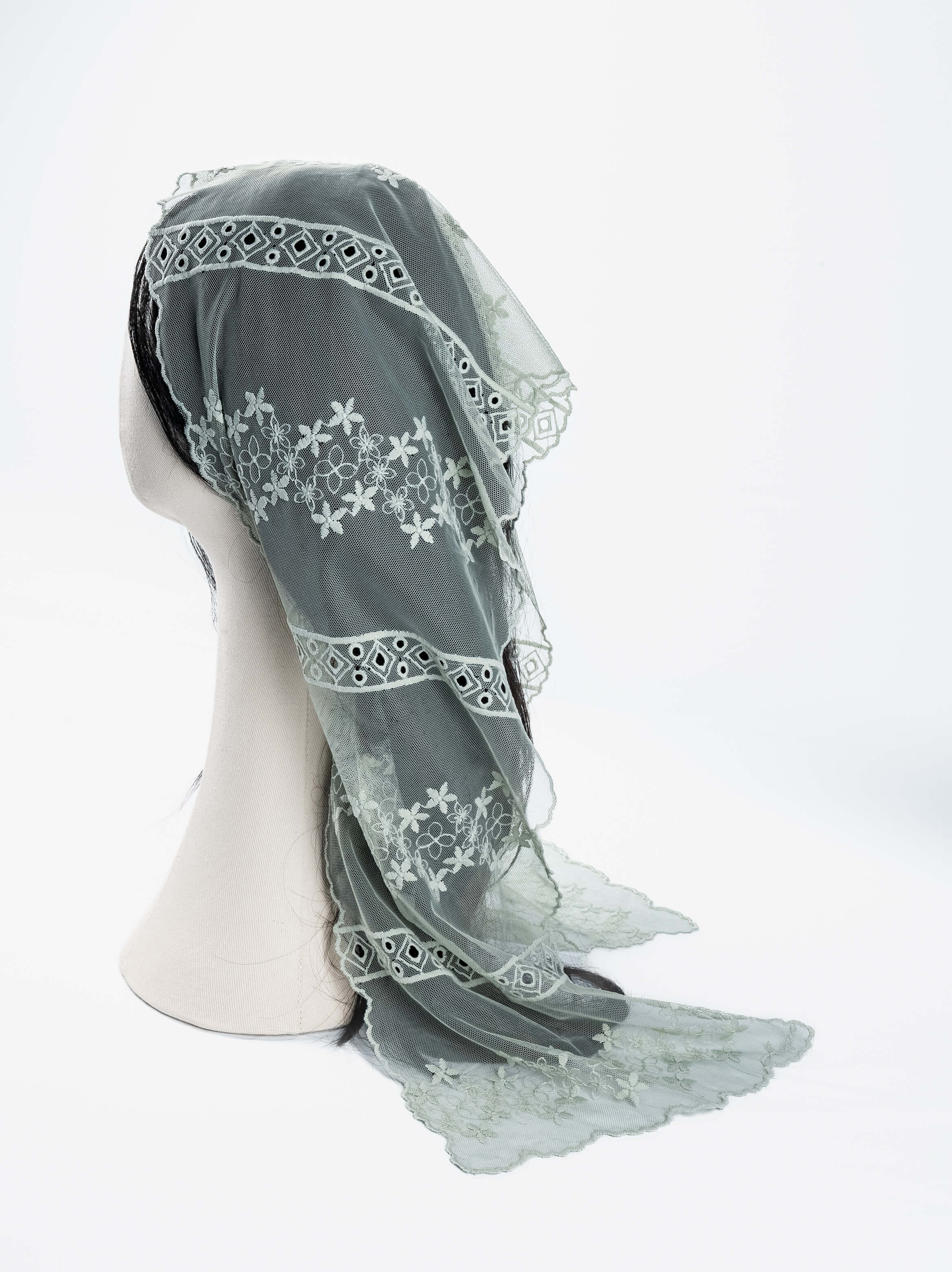 Geometric Bloom Lace Veil Scarf