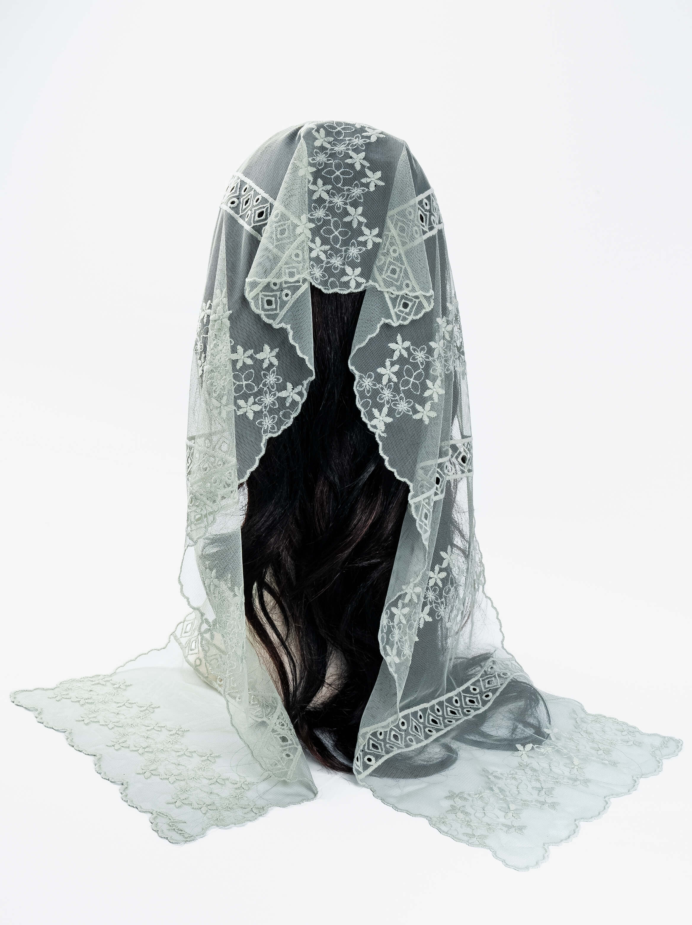 Geometric Bloom Lace Veil Scarf