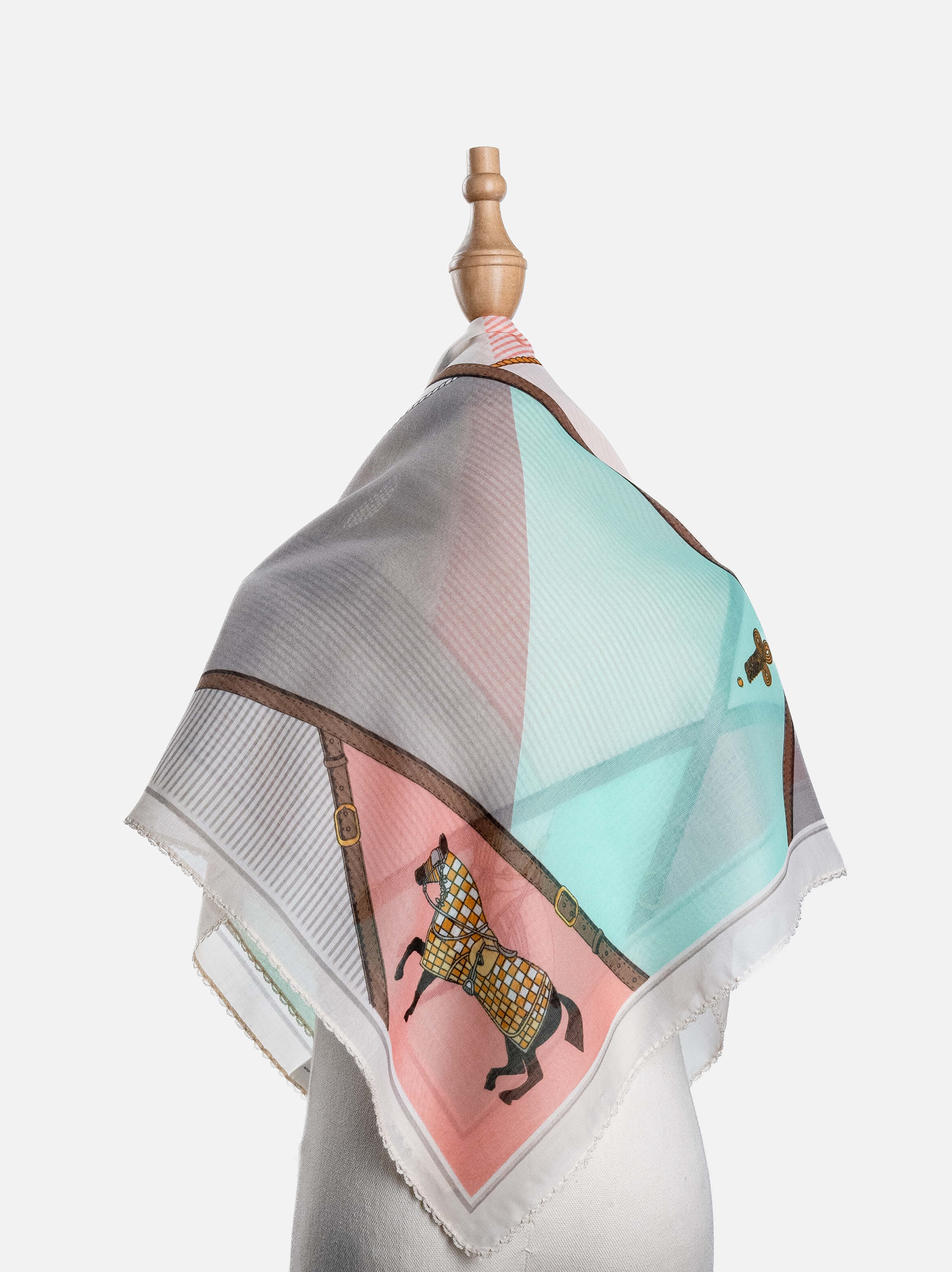 Equestrian Patchwork Square Scarf