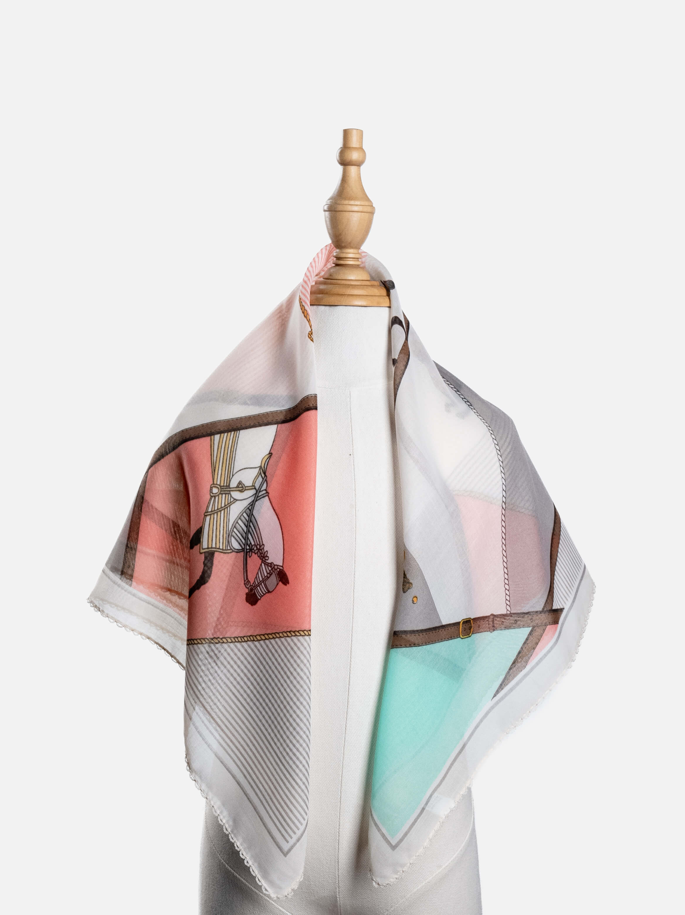 Equestrian Patchwork Square Scarf
