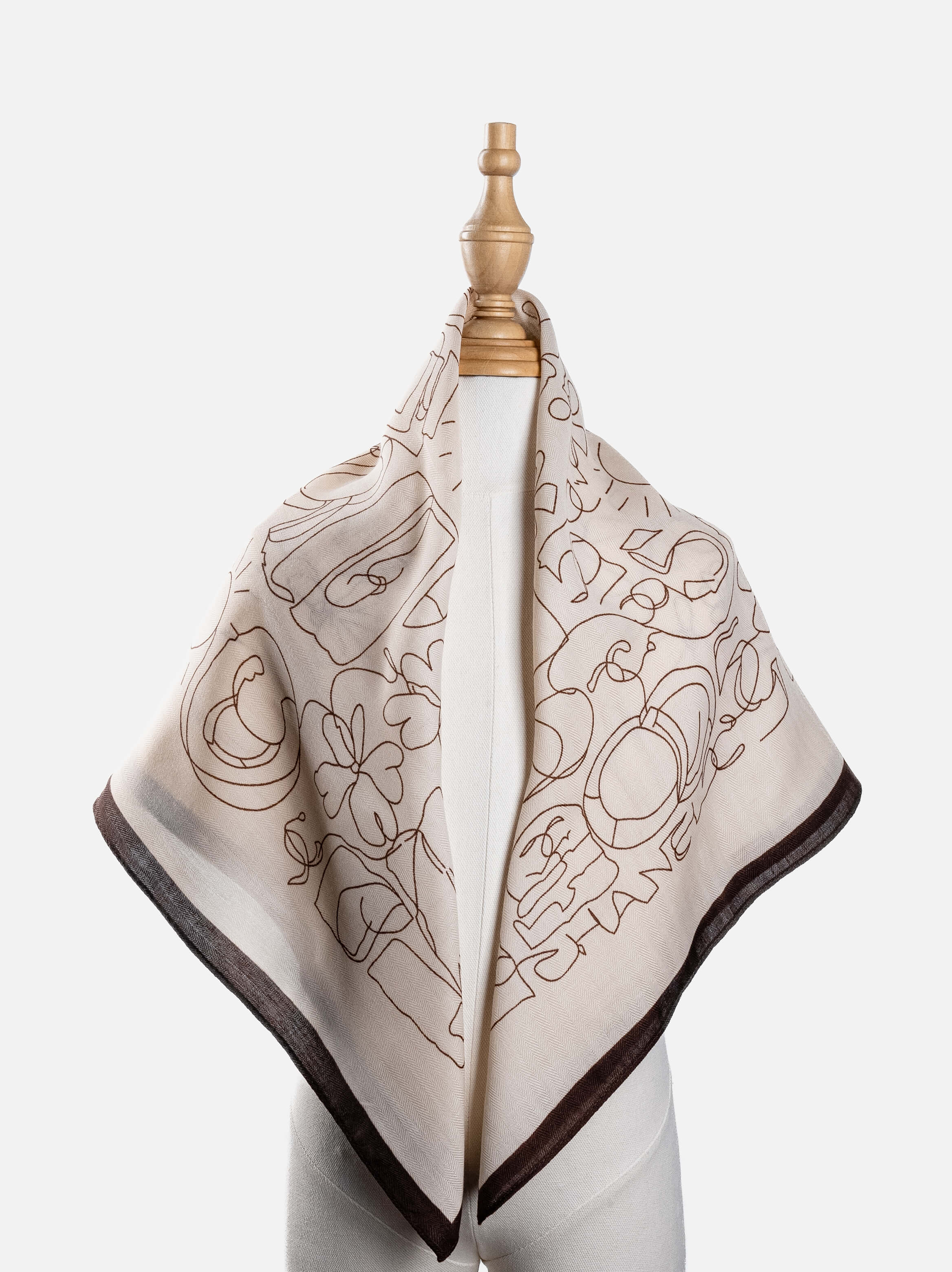 Sketch Bloom Border Scarf