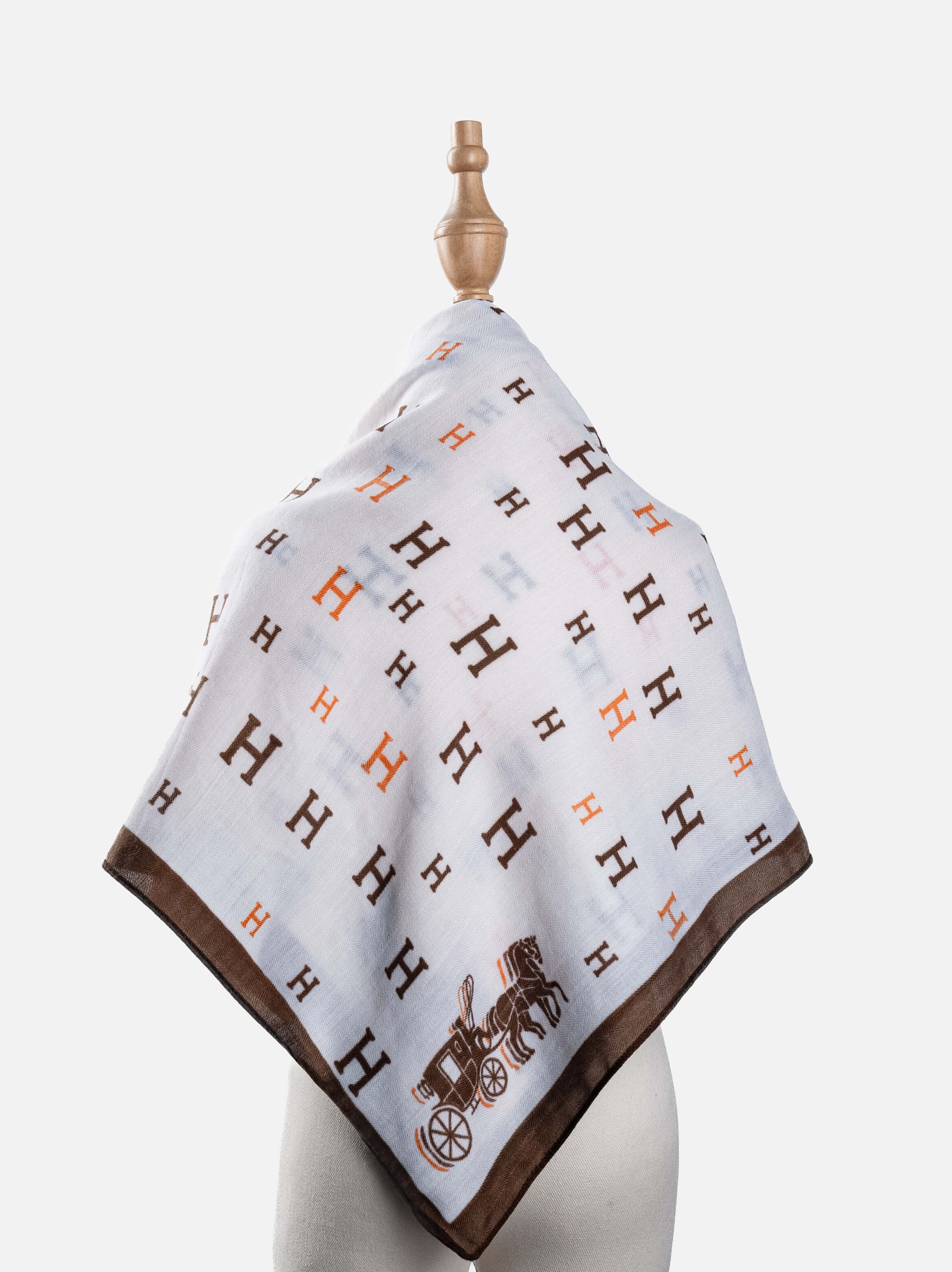 Monogram Horse Carriage Print Scarf