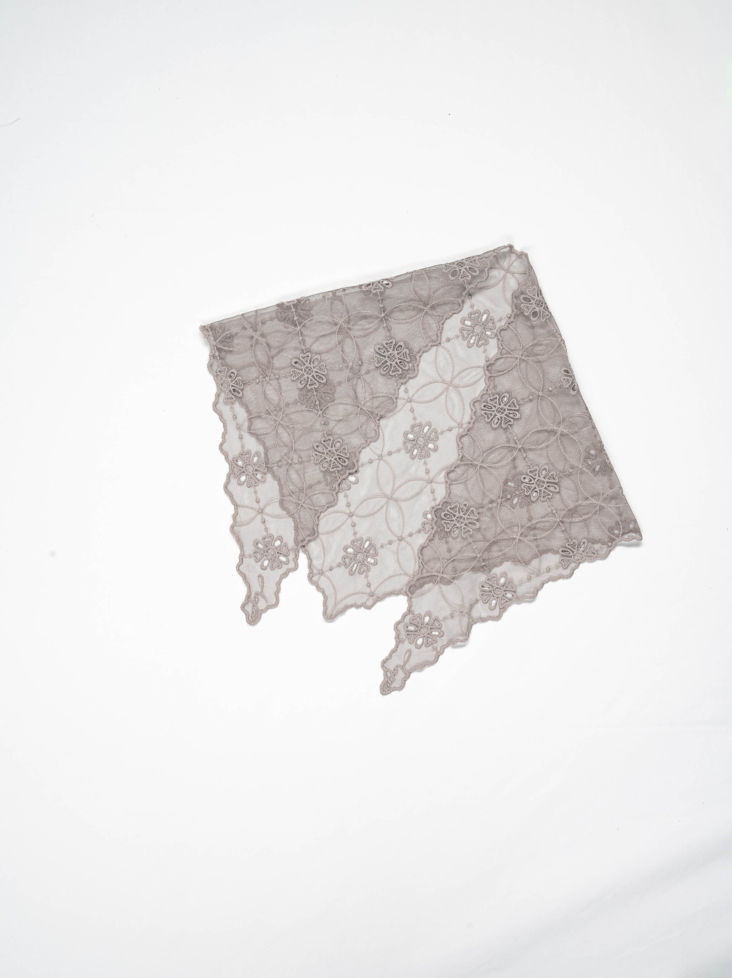 Geometric Bloom Triangle Veil Scarf