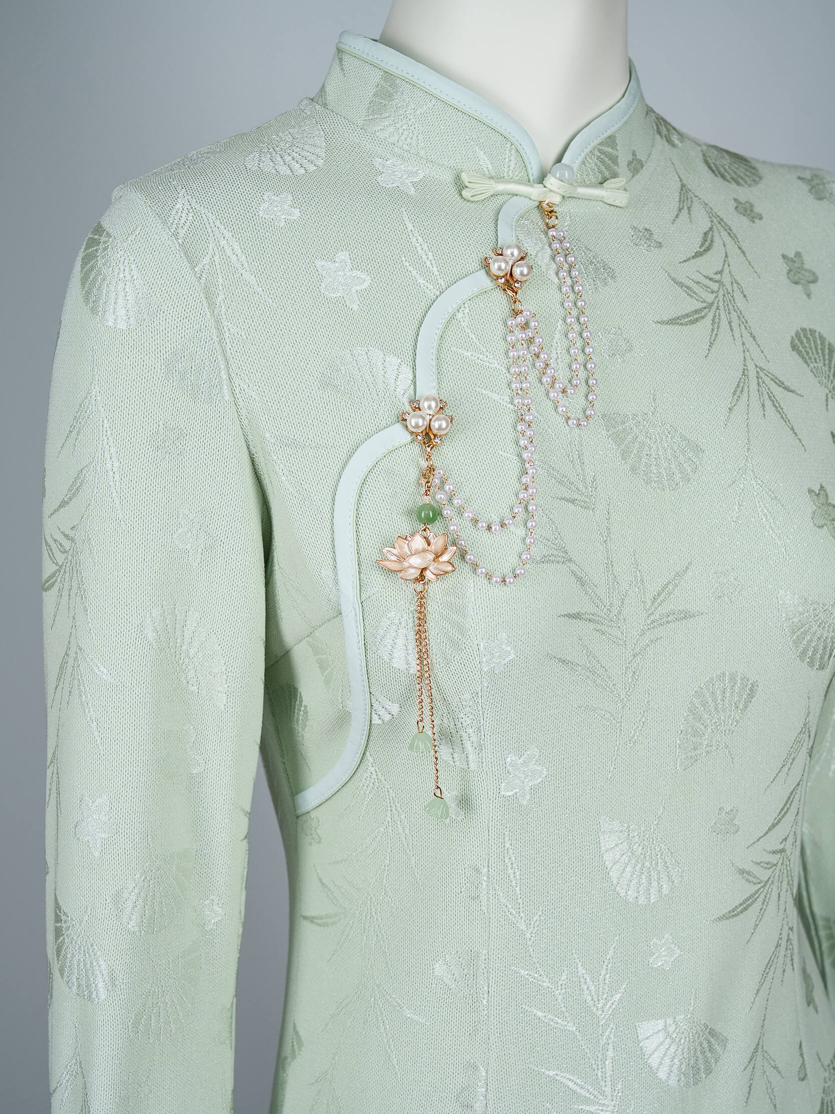 Women's Mint Bamboo Cheongsam