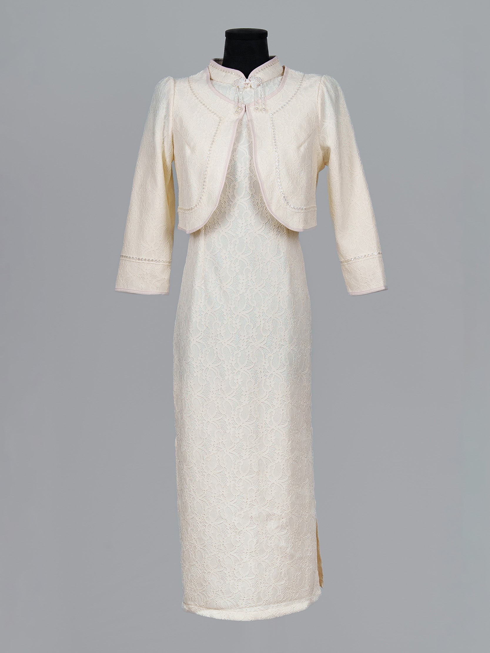 Women's Lace Cheongsam Set with Bolero Jacket