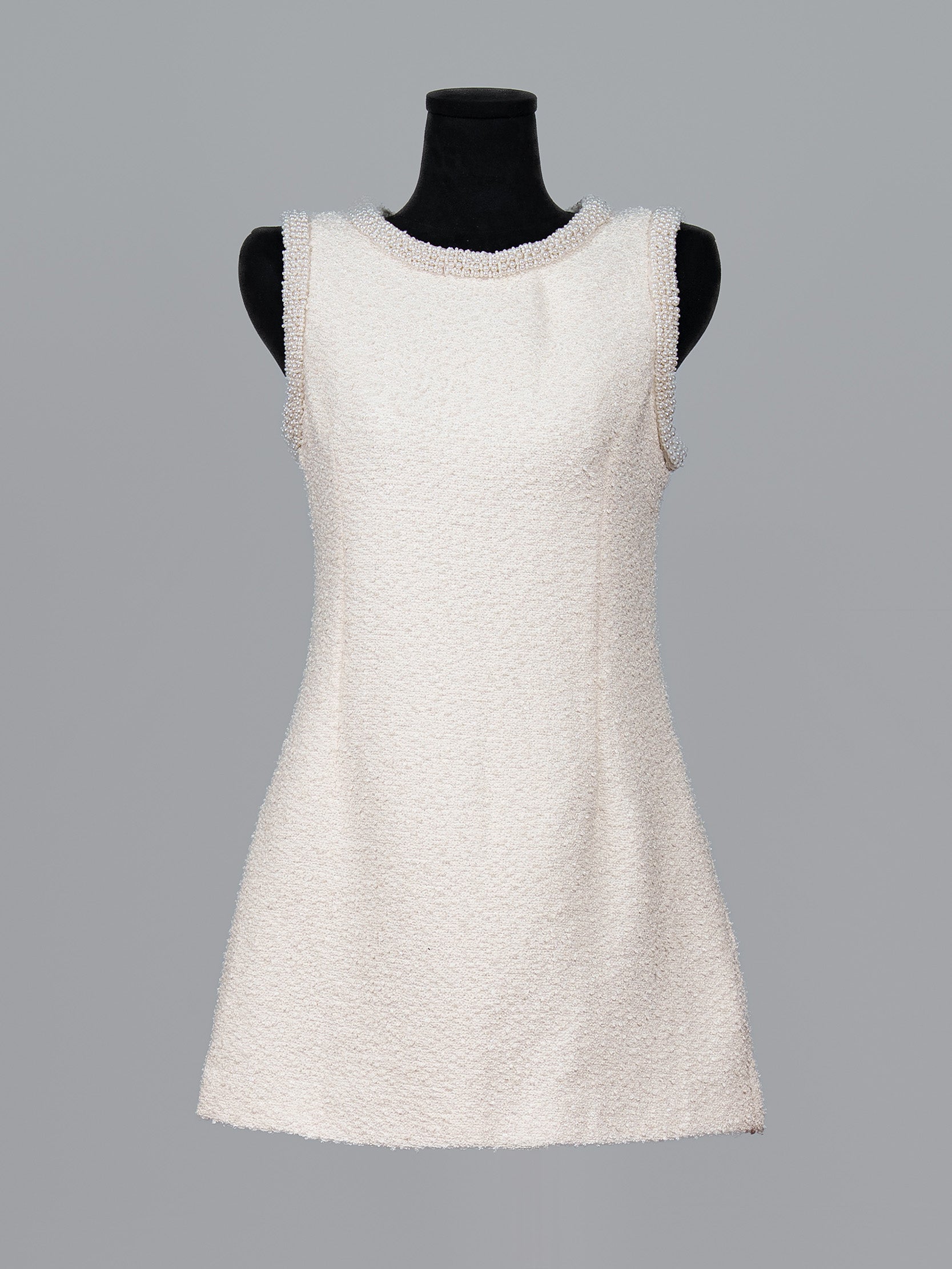 Beaded Trim Tweed Mini Dress