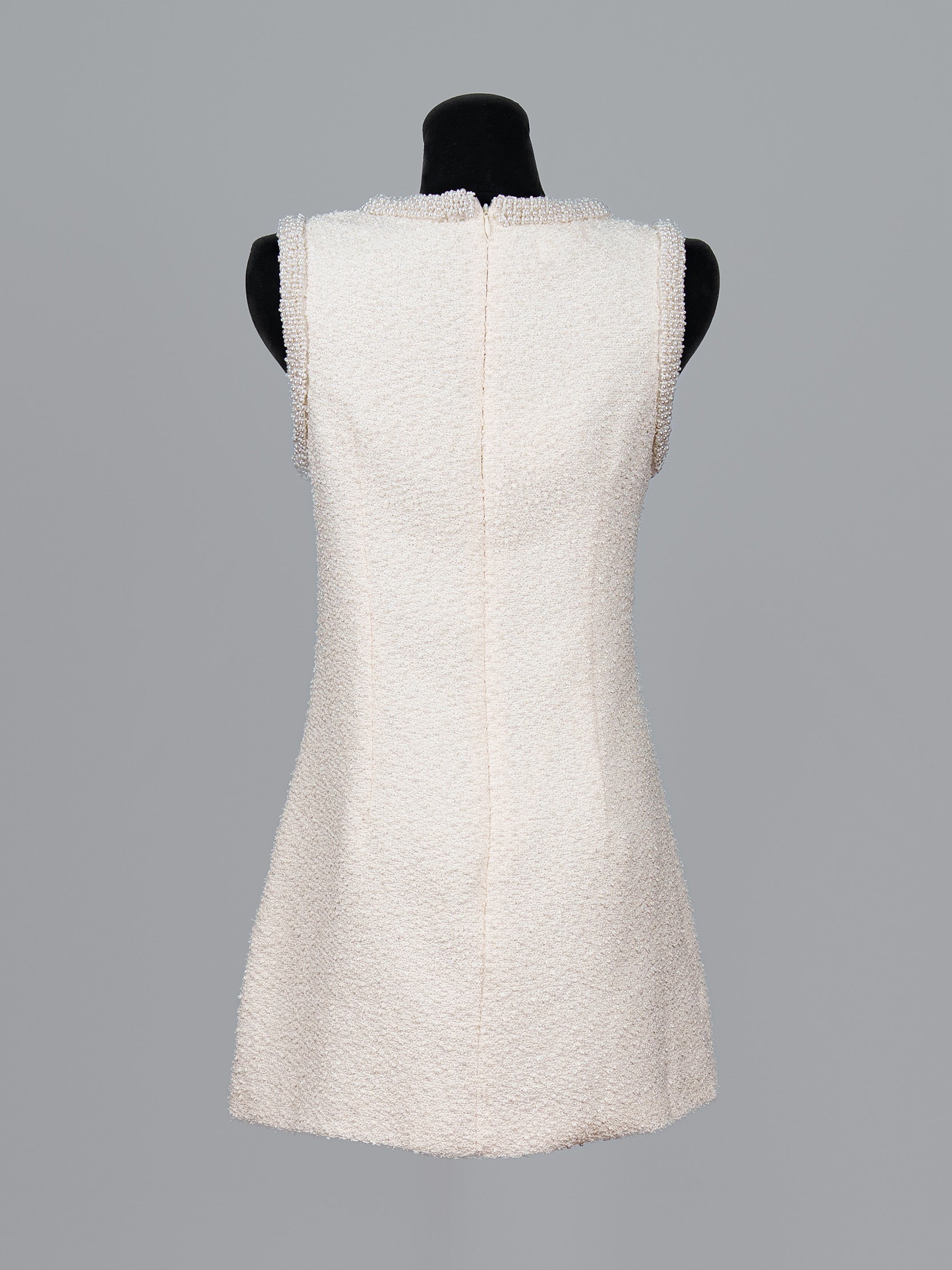 Beaded Trim Tweed Mini Dress