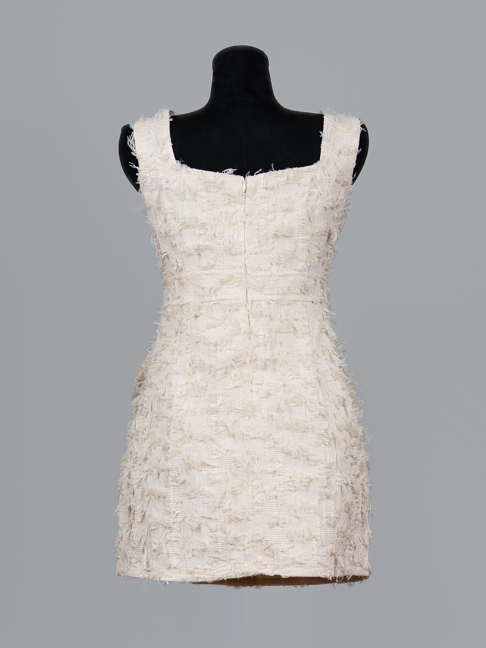 Petal Fringe Tweed Mini Dress