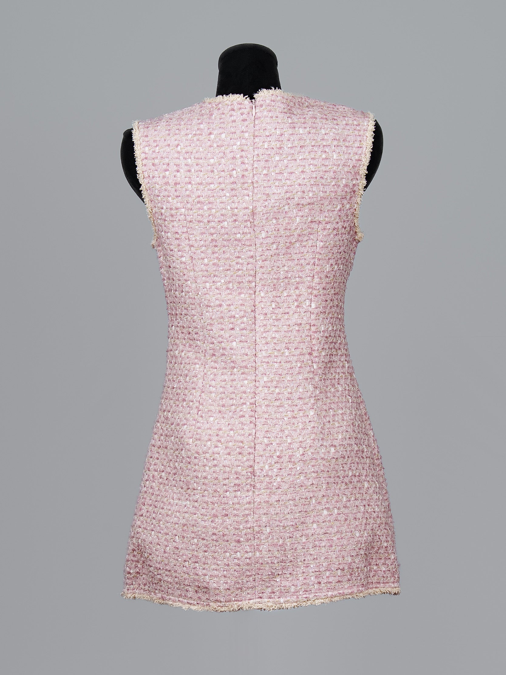 Gold Thread Tweed Mini Dress