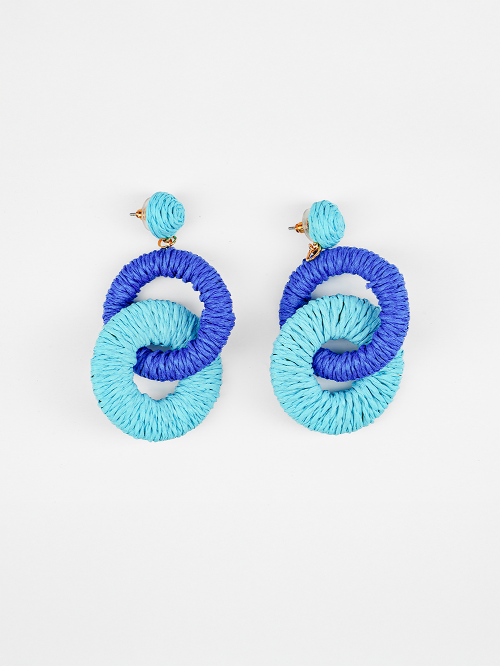 Spiral Hoop Raffia Earrings