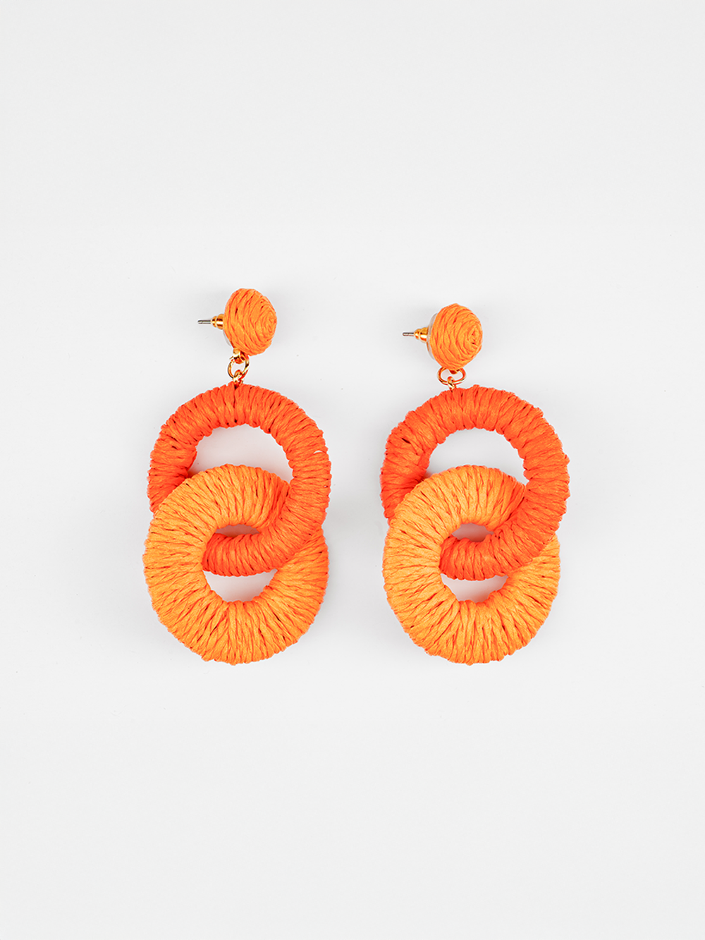 Spiral Hoop Raffia Earrings