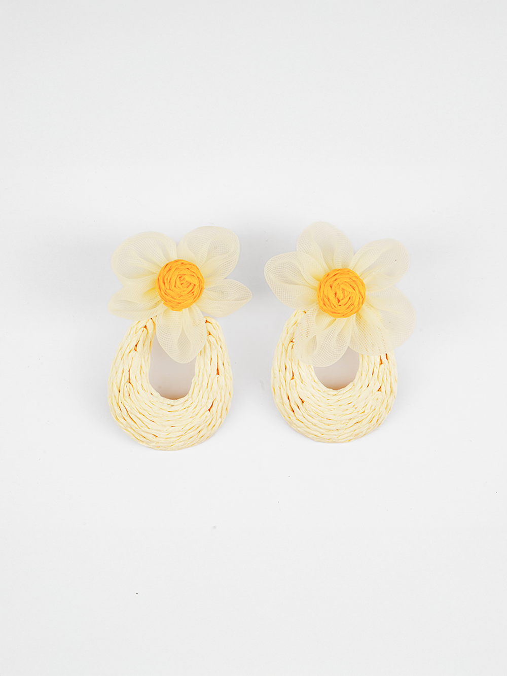 Wild Daisy Raffia Drop Earrings