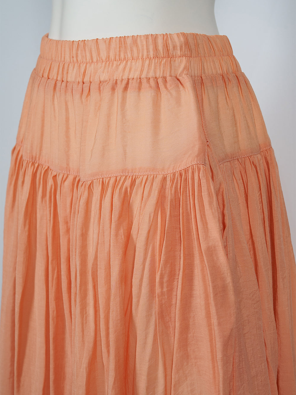 Lightweight Gathered Midi Skirt