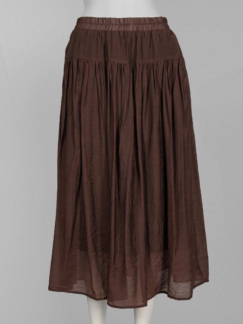 Lightweight Gathered Midi Skirt